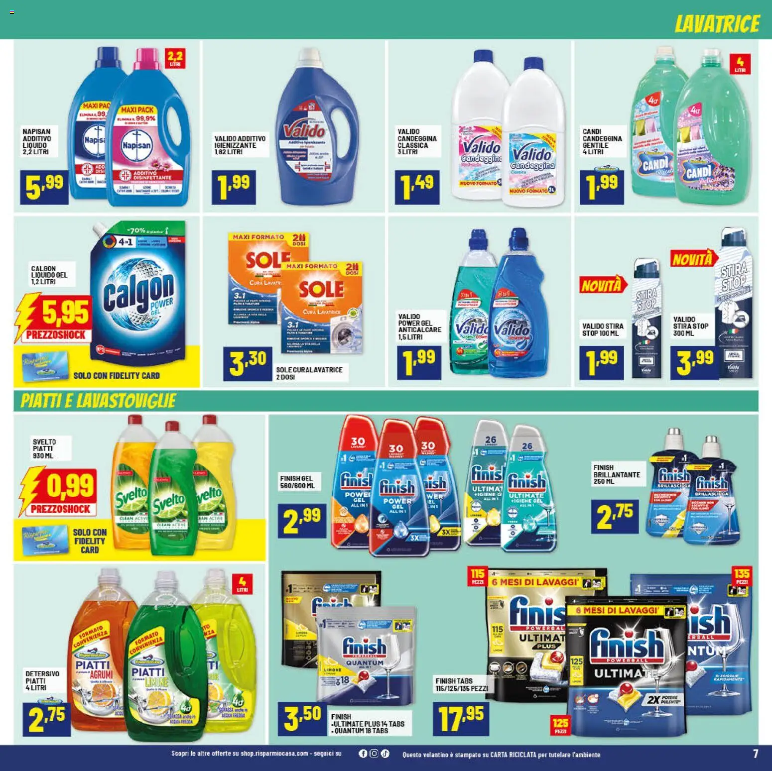 Volantino RisparmioCasa del 26.02.2026 | Pagina: 7 | Prodotti: Anticalcare, Limone, Agrumi, Lavatrice