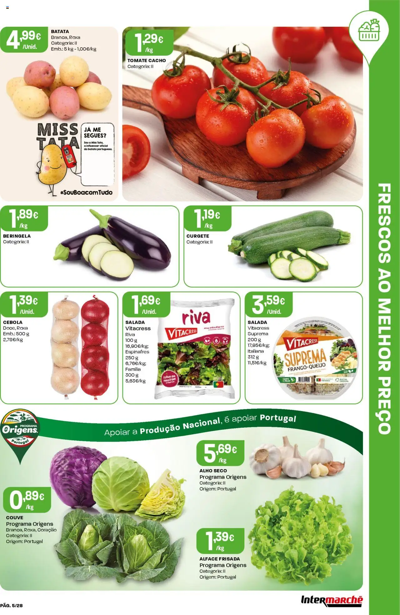 Intermarché folheto │ válido de 26.06.2025 | Página: 5 | Produtos: Curgete, Salada, Alface, Couve