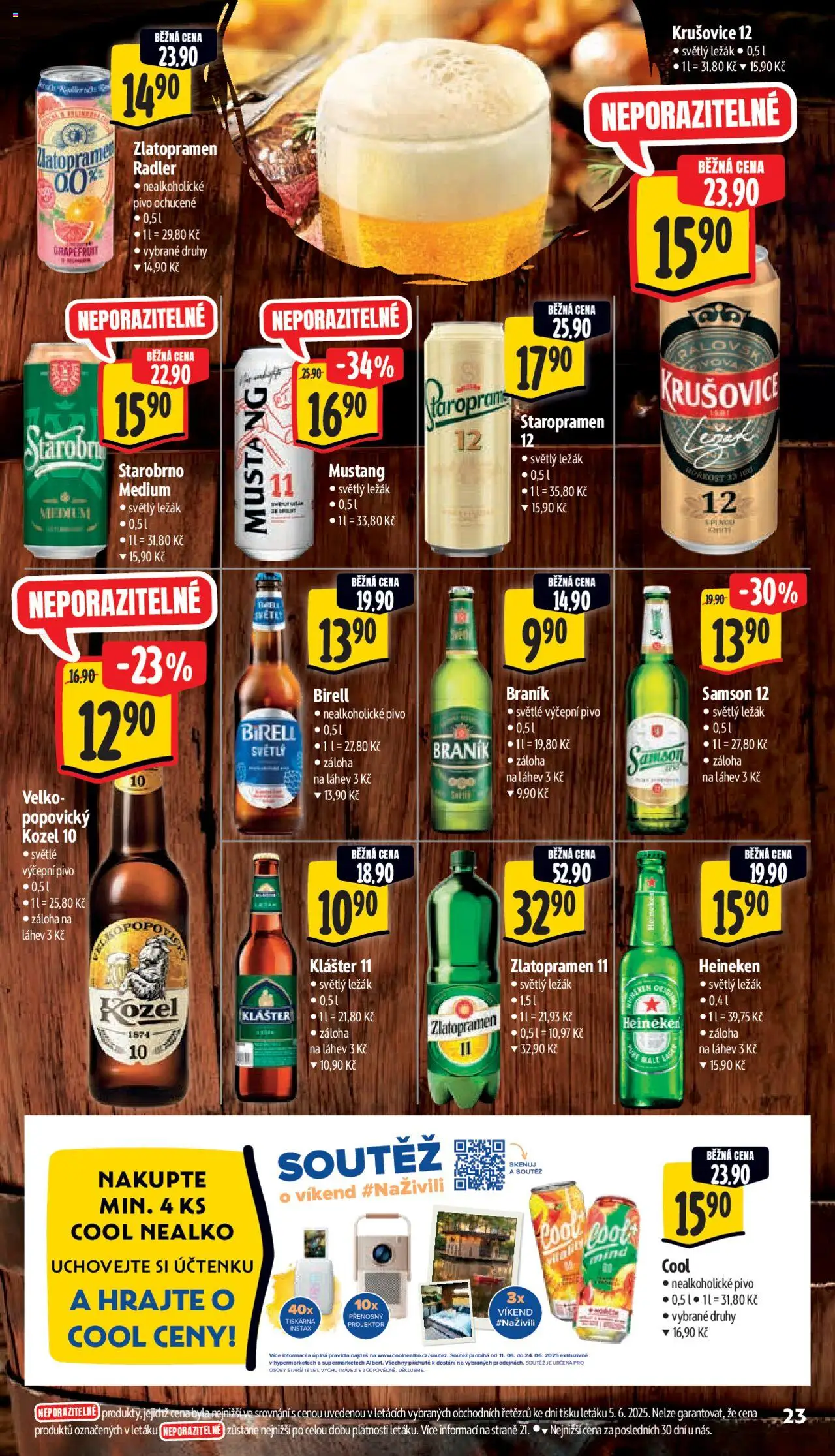 Albert leták - Supermarket od 11.06.2025 | Strana: 31 | Produkty: Heineken, Kozel 10, Braník, Velkopopovický Kozel 10