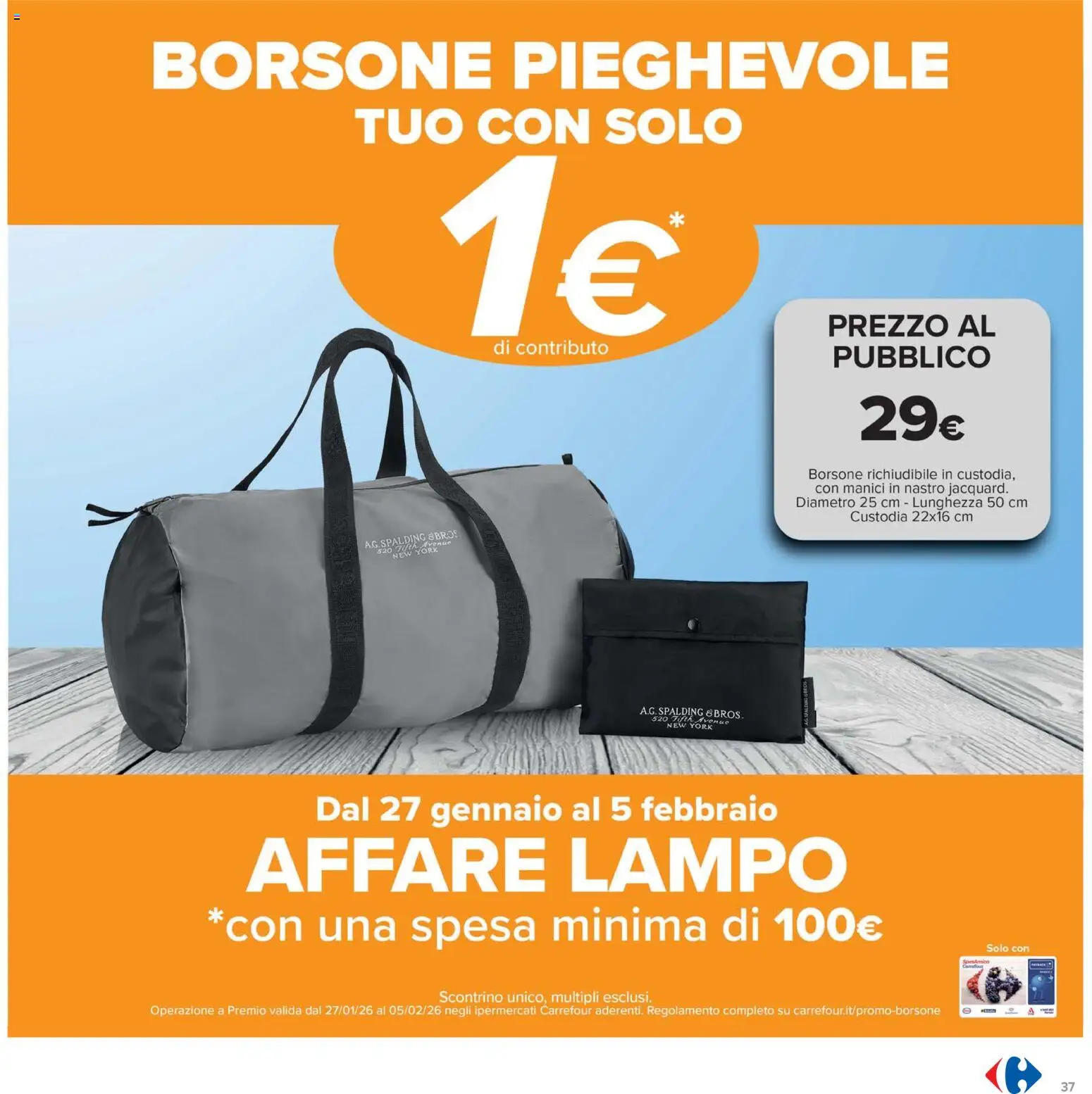 Volantino Carrefour del 27.01.2026 | Pagina: 37 | Prodotti: Borsone