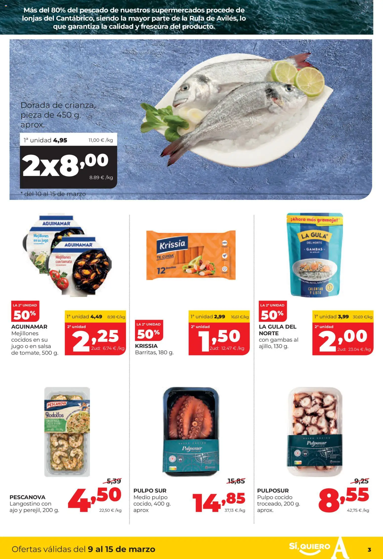 Alimerka folleto Castilla y León │ válido desde el 09.03.2026 | Página: 3 | Productos: Jugo, Pescado, Té, Langostino