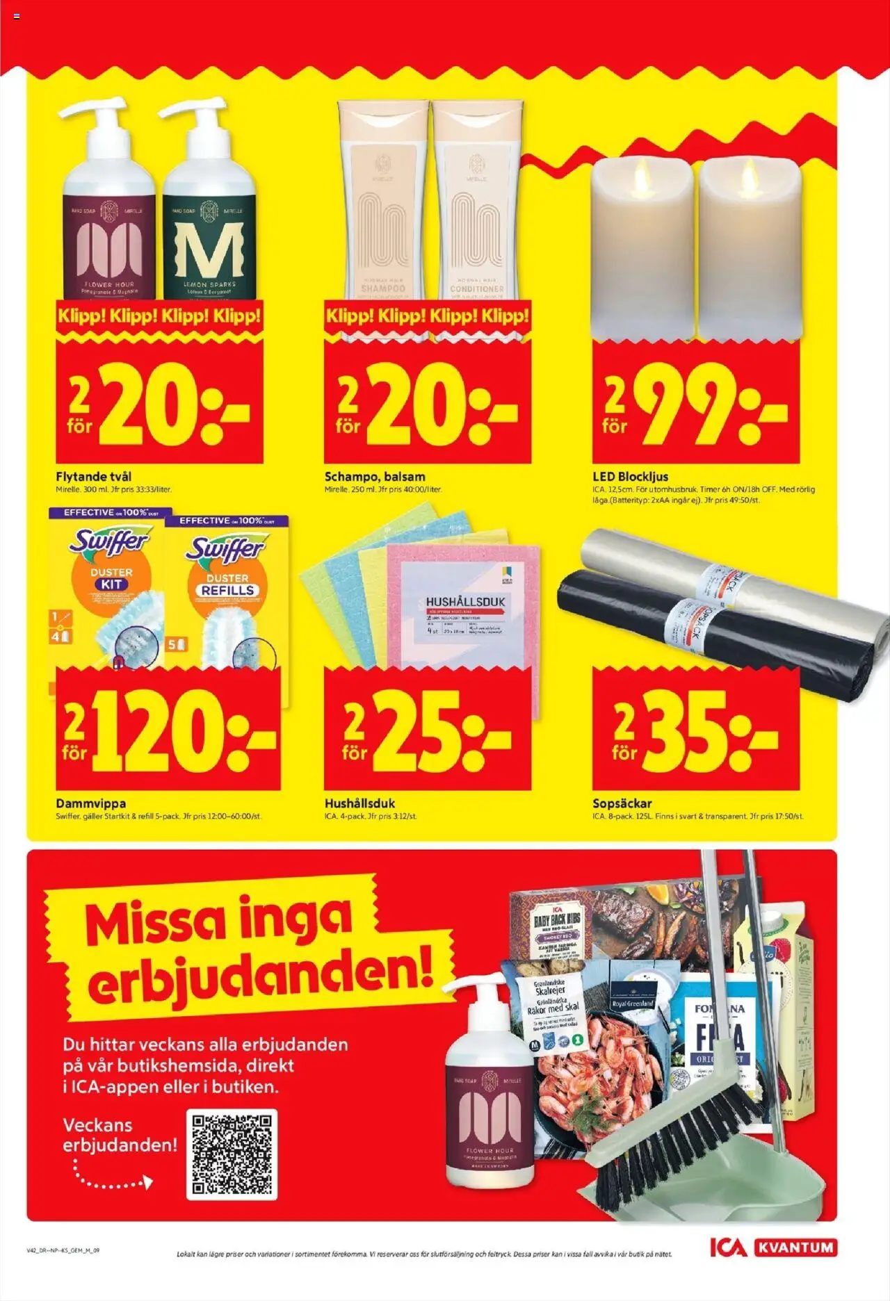 ICA Kvantum reklamblad aktuell från 13.10.2025 | Sida: 9 | Produkter: Balsam, Tvål, Galler, Räkor