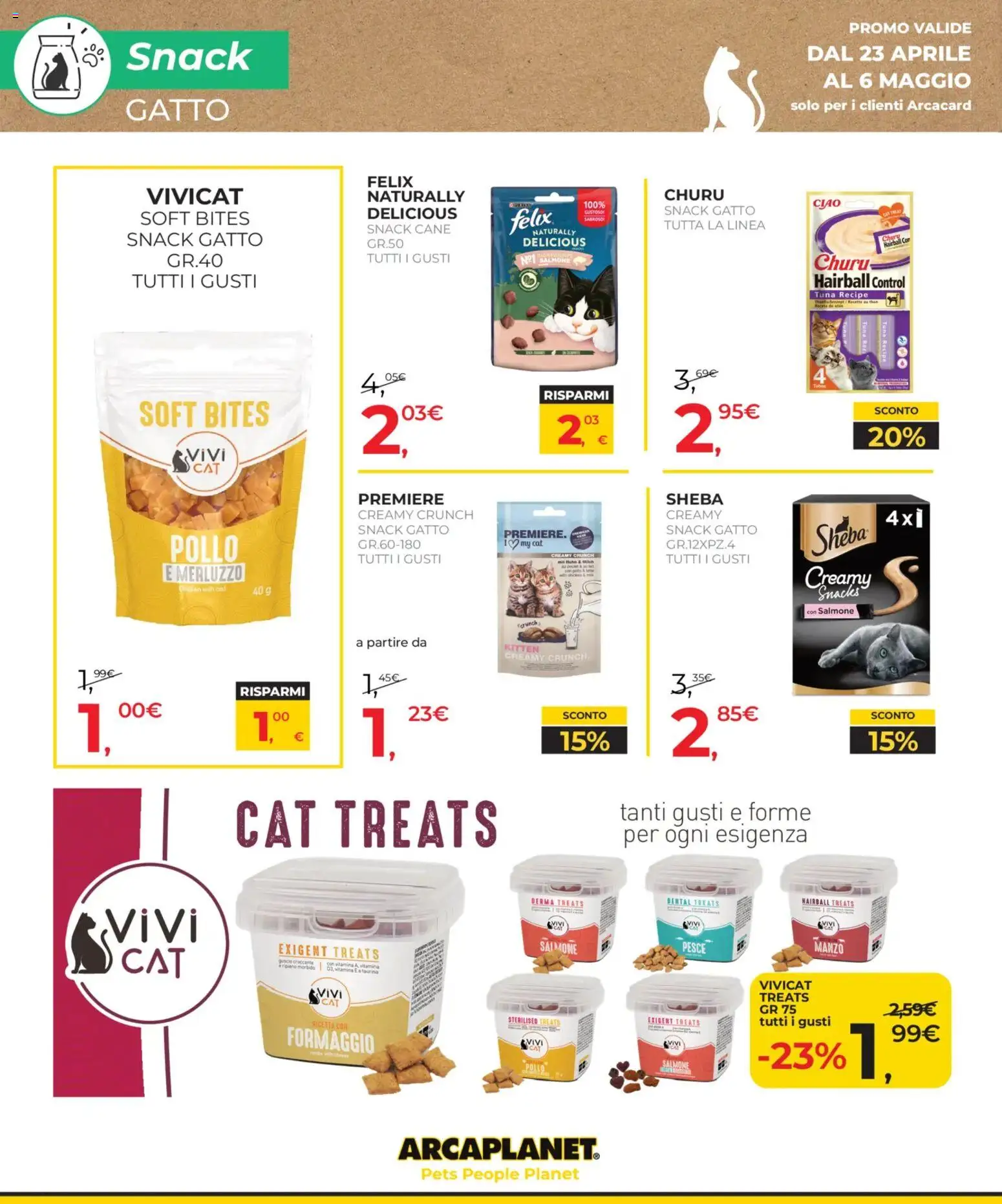 Volantino Arcaplanet del 23.04.2026 | Pagina: 12 | Prodotti: Pollo, Pesce, Manzo, Merluzzo