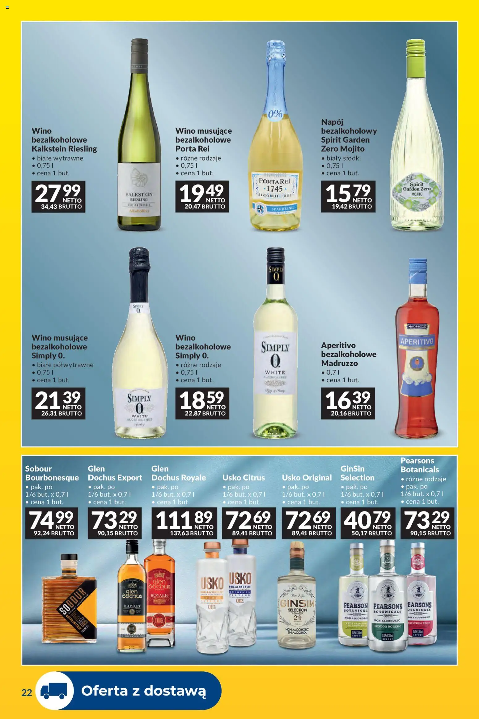 Makro gazetka - Dostawy dla gastronomii od 07.04.2026 | Strona: 22 | Produkty: Riesling, Wino bezalkoholowe, Wino