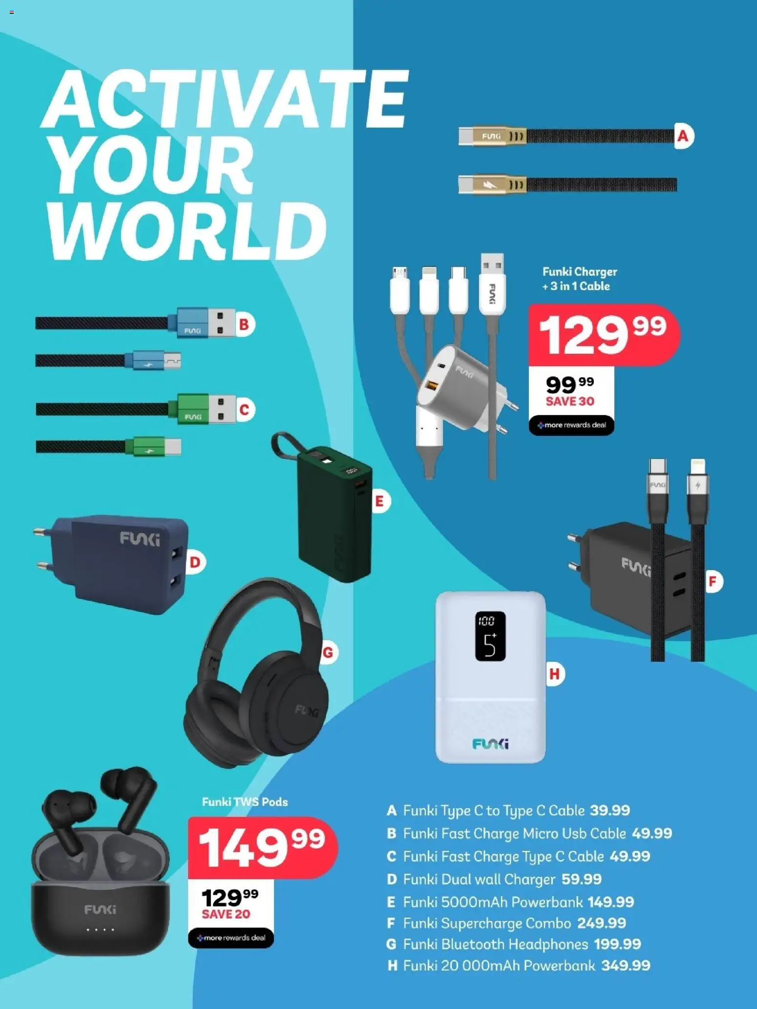 New PEP Stores catalogue – valid from 25.02.2026 | Page: 10 | Products: Powerbank, Headphones, USB, Charger