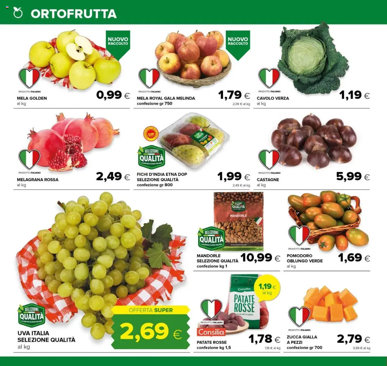Volantino Oasi del 25.09.2025 | Pagina: 6 | Prodotti: Patate, Cavolo, Mandorle, Uva