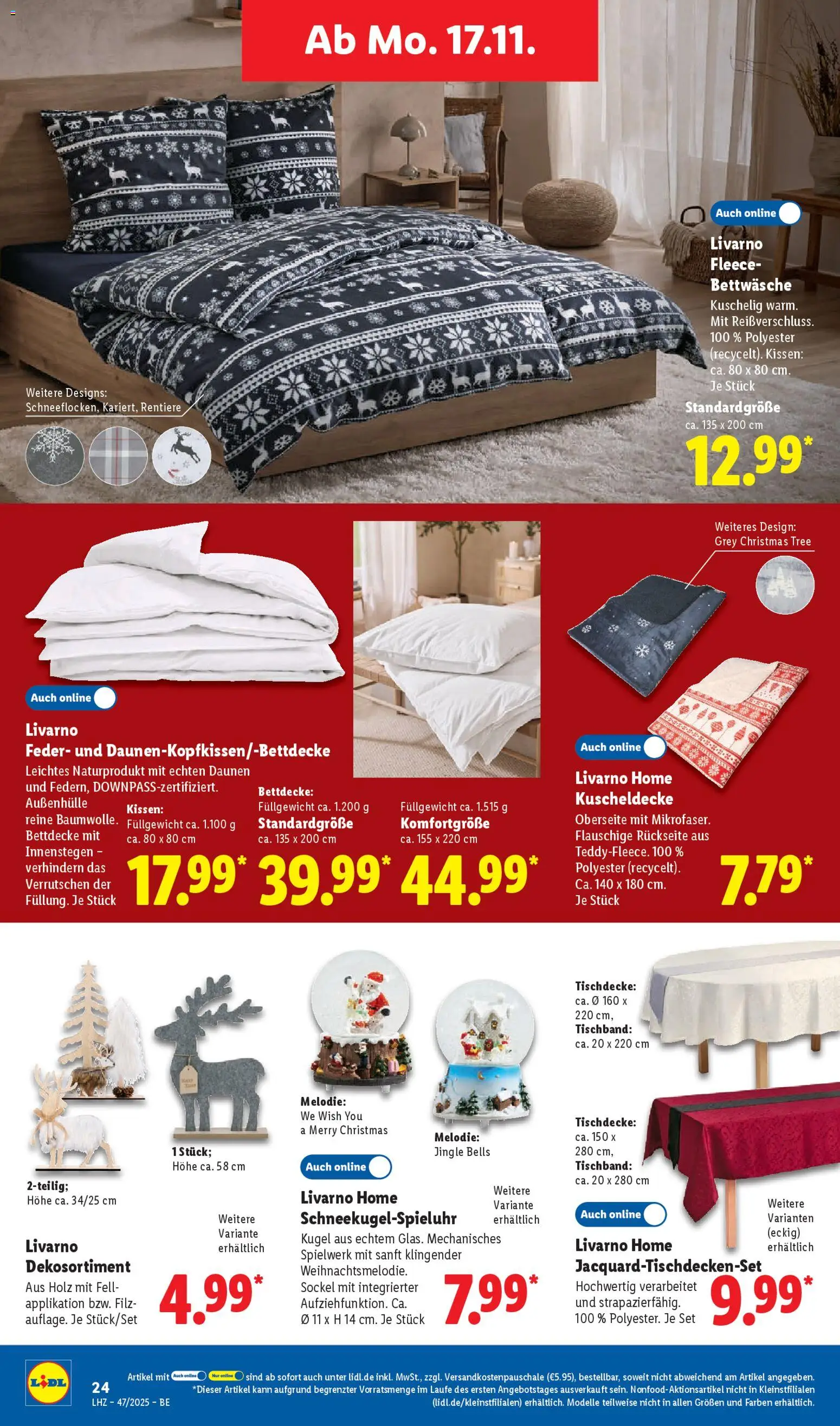 Lidl Prospekt Zossen – gültig ab 17.11.2025 | Seite: 38 | Produkte: Kissen, Bettwäsche, Bettdecke