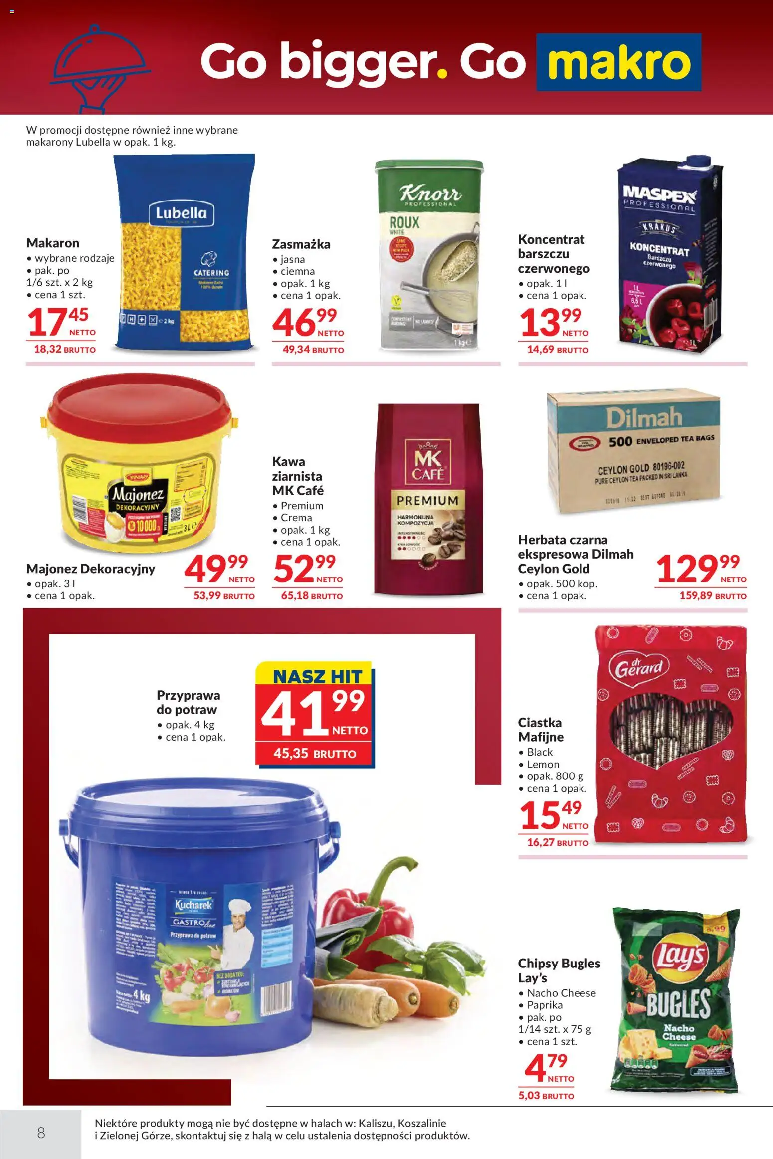 Makro Gazetka - Oferta dla gastronomii od 07.01.2026 | Strona: 8 | Produkty: Chipsy, Herbata, Makarony, Makaron