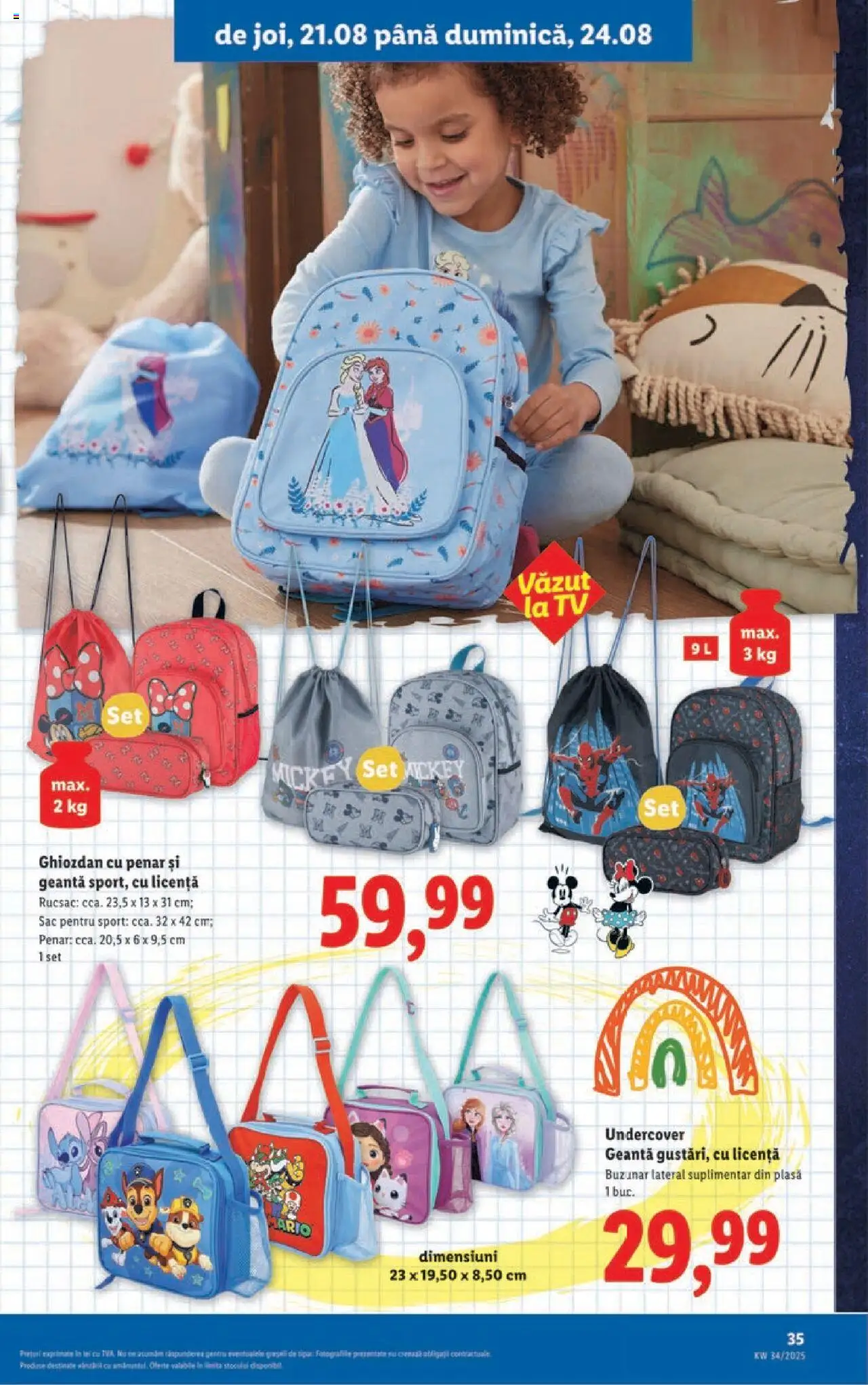 Catalog Lidl – valabil de la 18.08.2025 | Pagină: 35 | Produse: Geantă, Ghiozdan, Rucsac