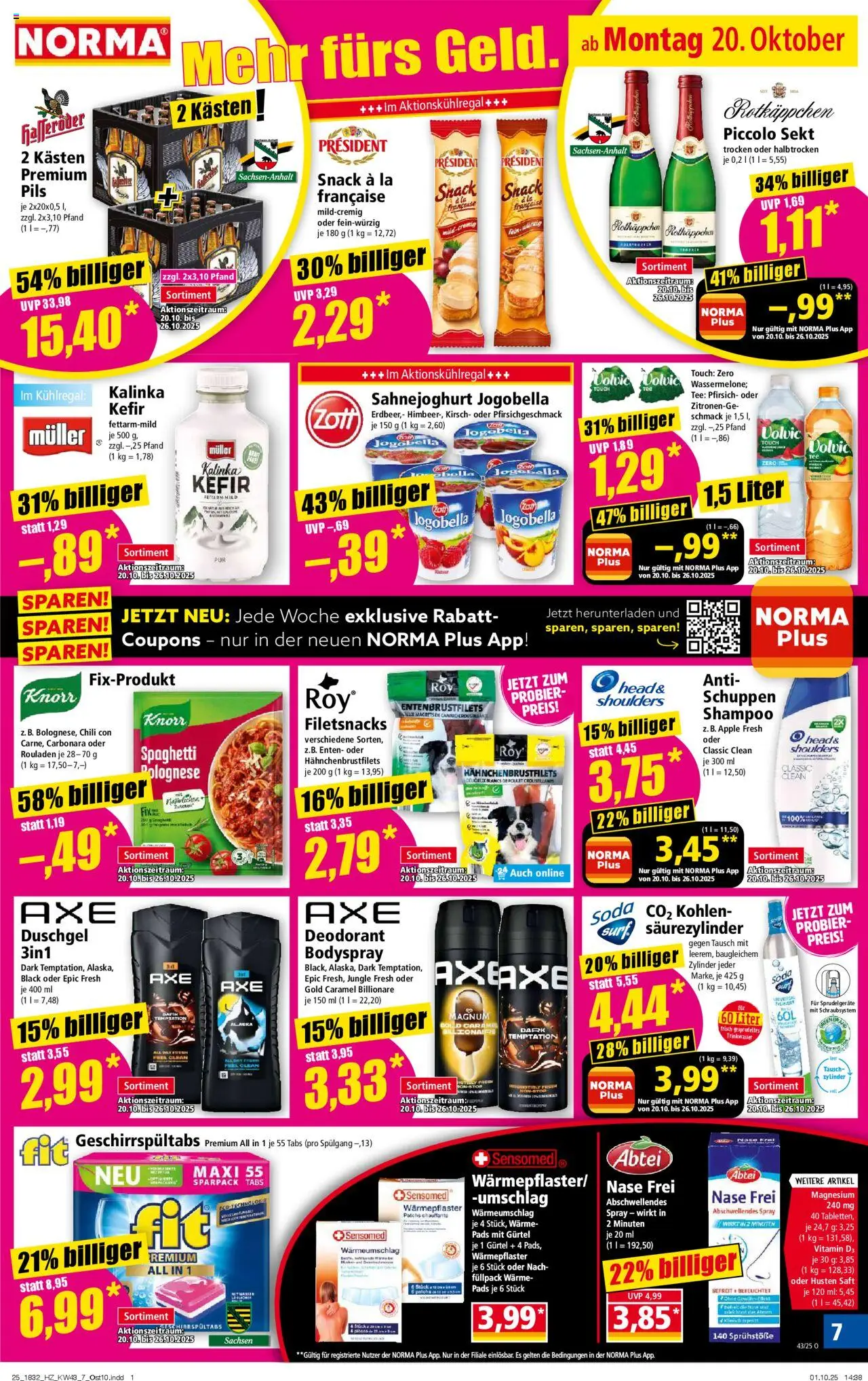 Norma Prospekt 	 – gültig ab 20.10.2025 | Seite: 7 | Produkte: Sekt, Pfirsich, Chili, Gürtel