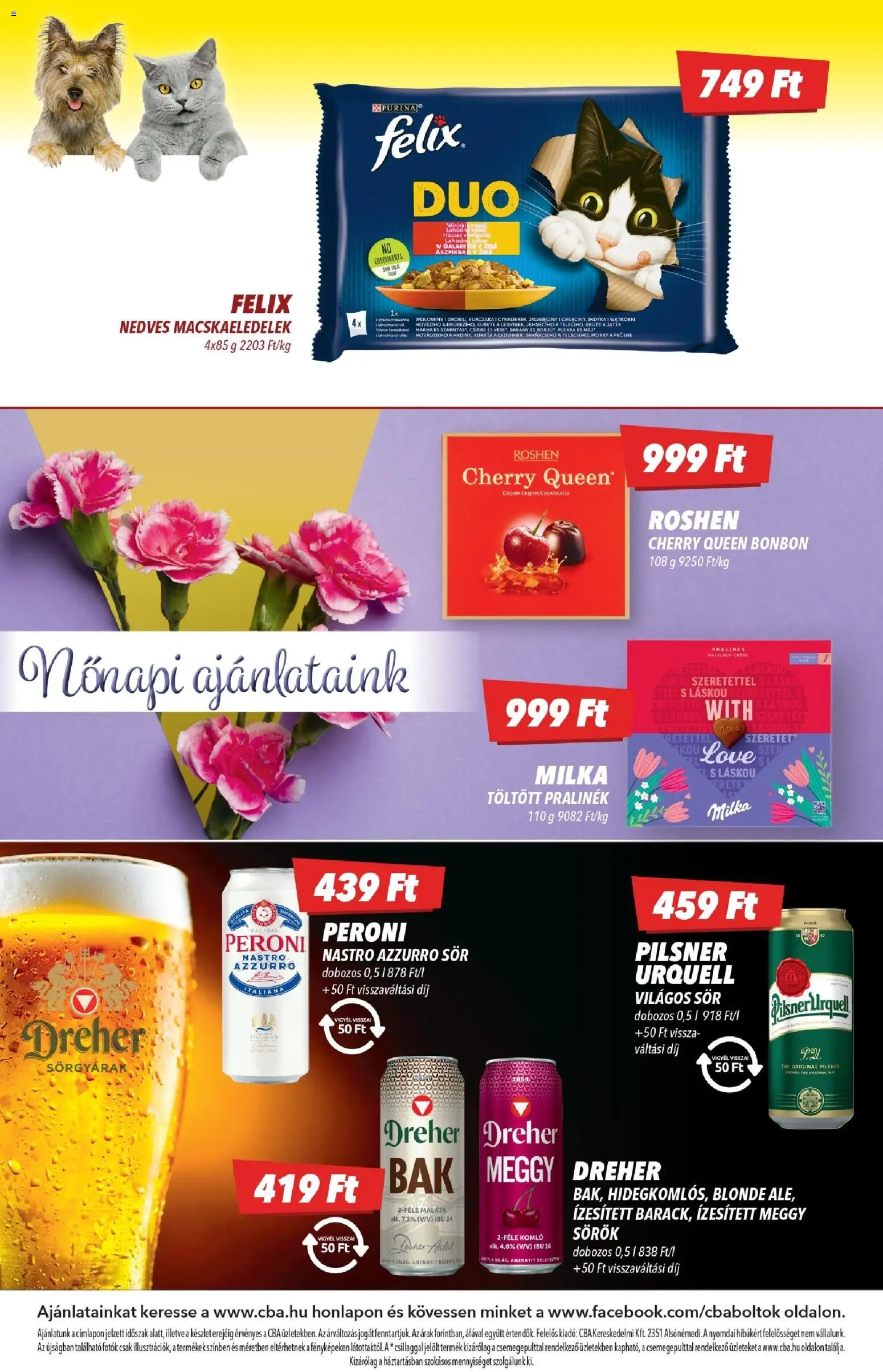 CBA akciós ujság - amely érvényes a következő dátumtól: 19.02.2026 | Oldal: 8 | Termékek: Pilsner urquell, Meggy, Sör