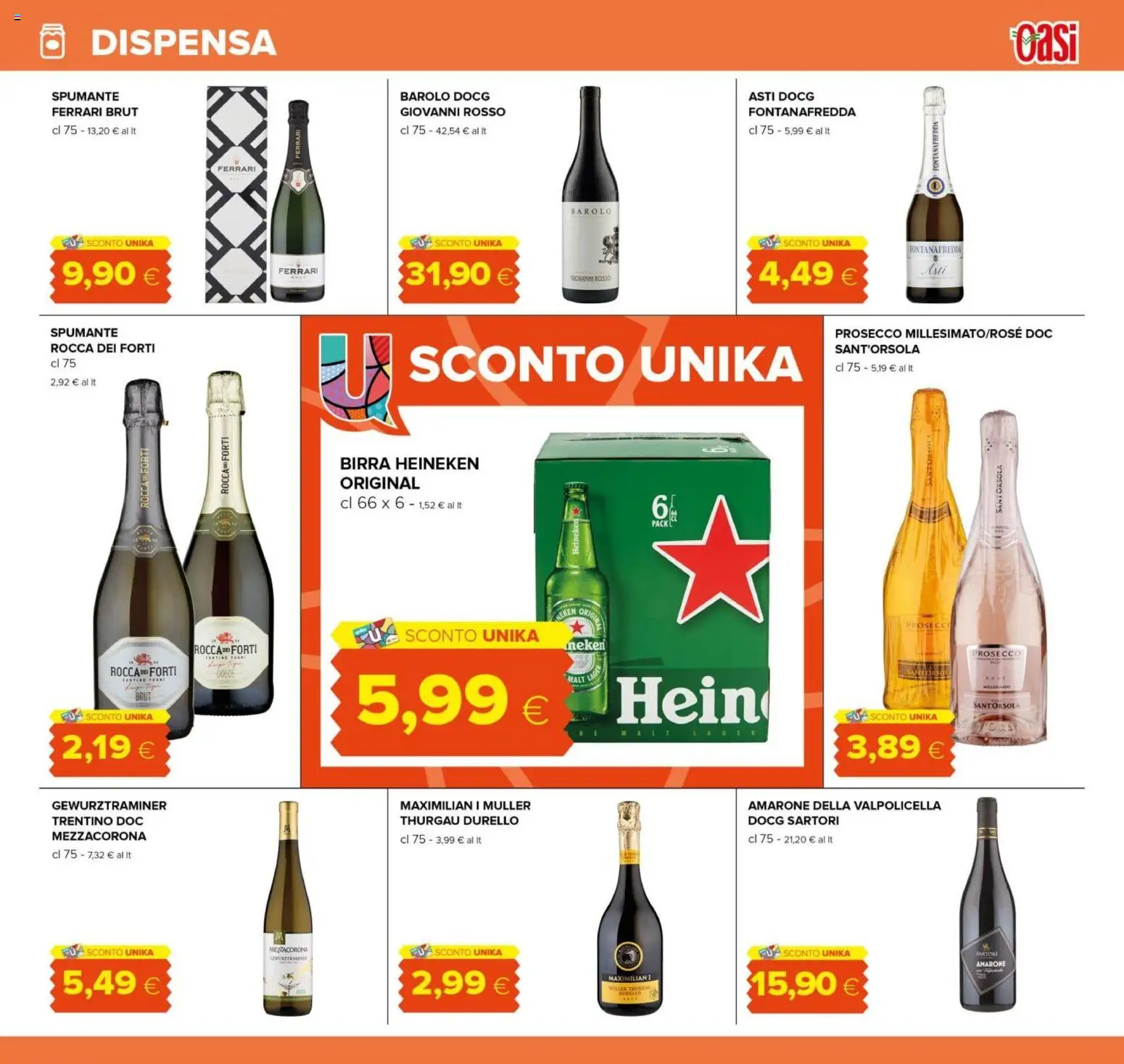 Volantino Oasi del 16.12.2025 | Pagina: 21 | Prodotti: Birra, Prosecco, Spumante, Heineken