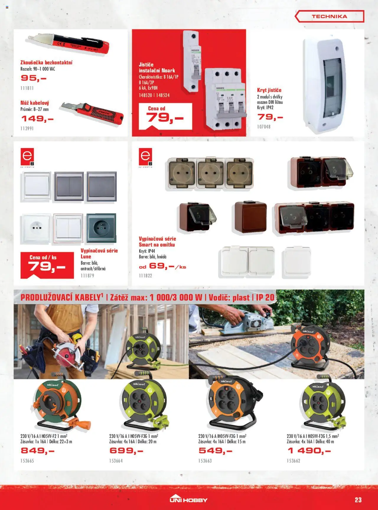 Uni Hobby leták od 31.07.2025 | Strana: 23 | Produkty: Nůž, Elektro, Zásuvka
