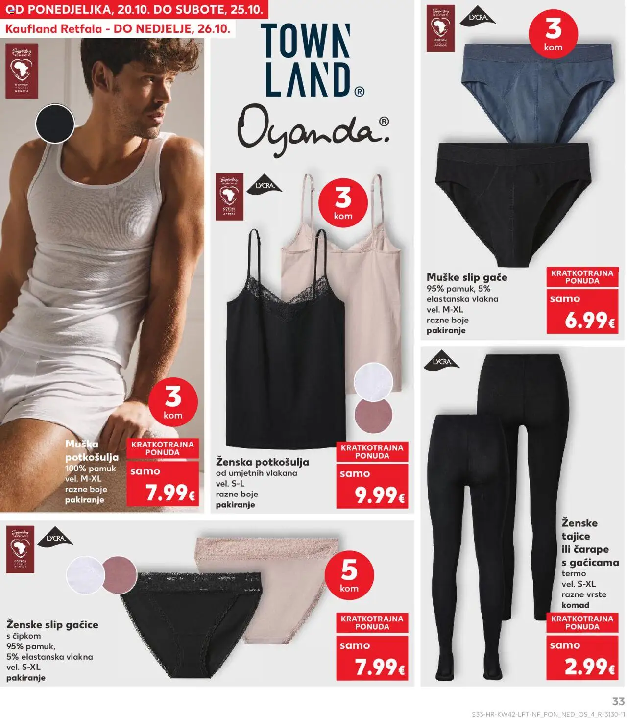 Kaufland katalog | vrijedi od 15.10.2025 | Stranica: 33 | Proizvodi: Gaćice, Čarape, Tajice
