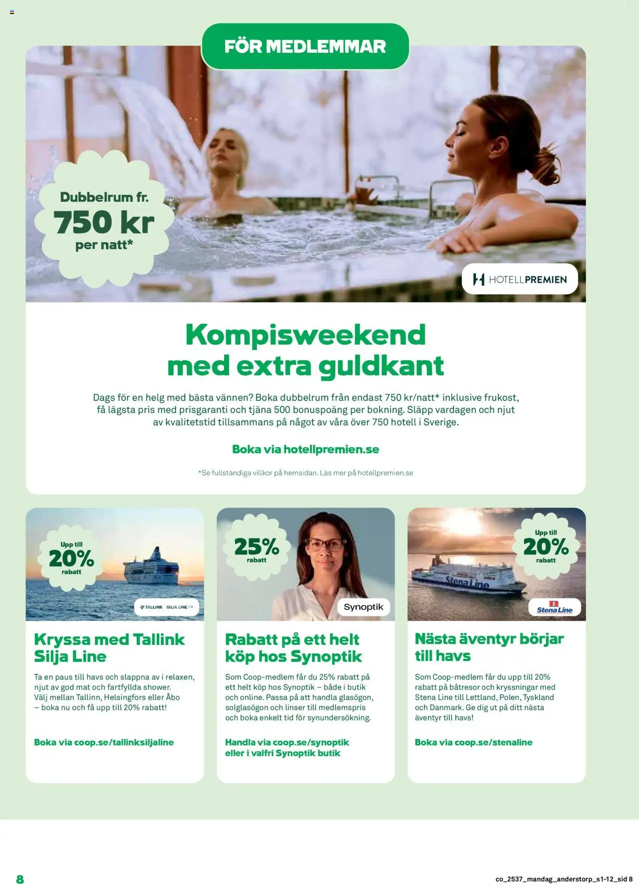 Coop reklamblad aktuell från 08.09.2025 | Sida: 8 | Produkter: Linser, Solglasögon
