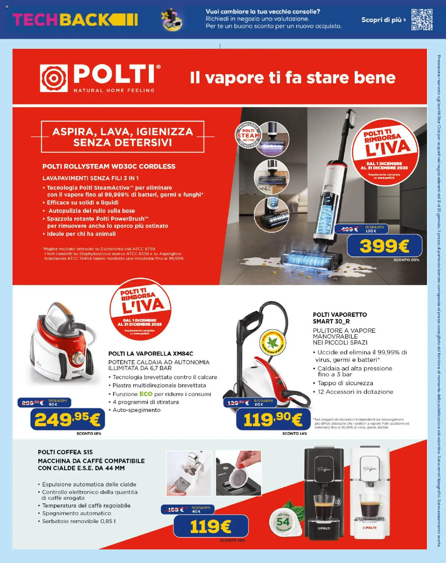 Volantino Euronics del 02.01.2026 | Pagina: 17 | Prodotti: Vaporetto, Macchina da caffe, Caffè, Caldaia