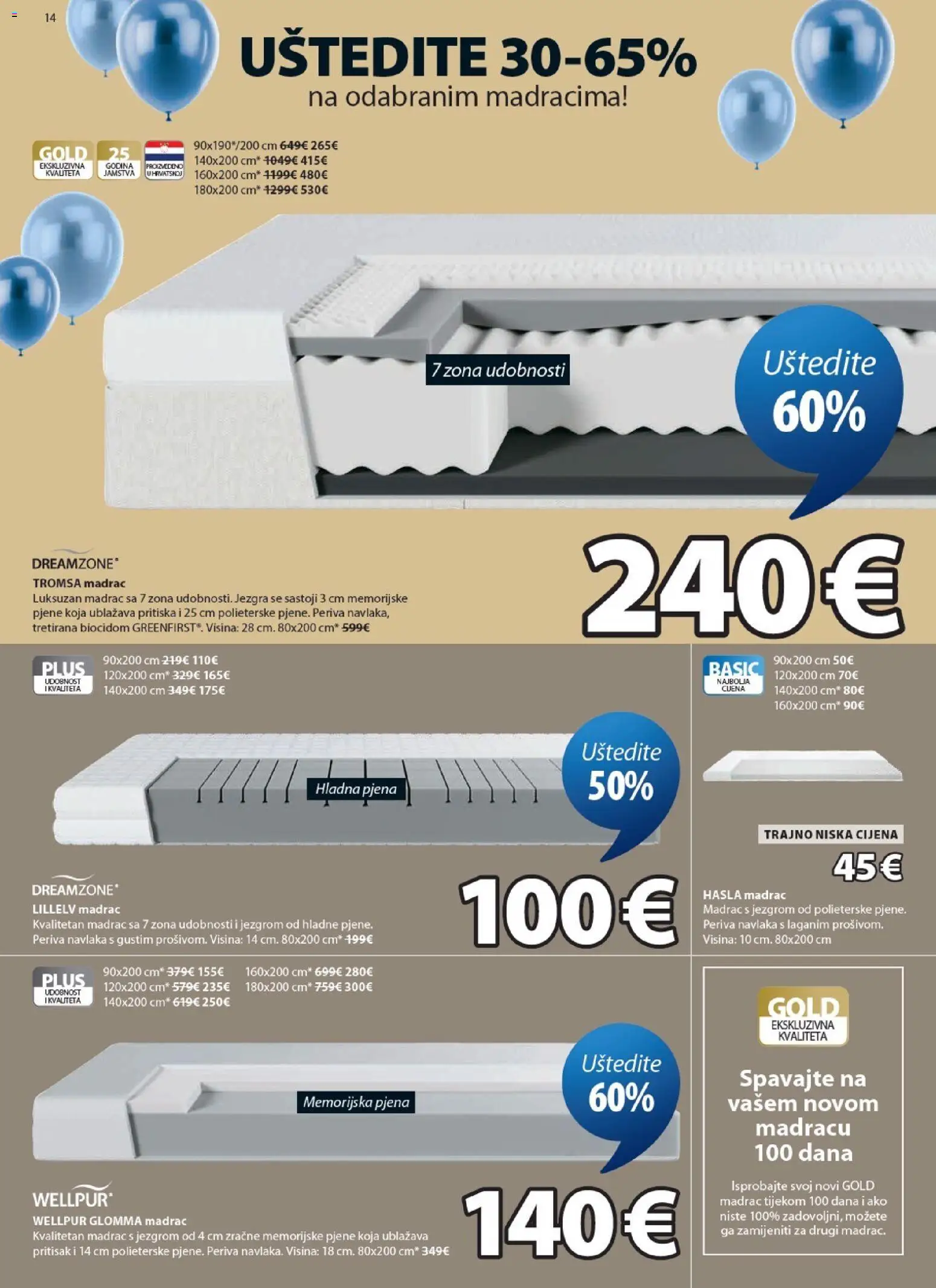 JYSK katalog | vrijedi od 22.04.2026 | Stranica: 14 | Proizvodi: Madrac