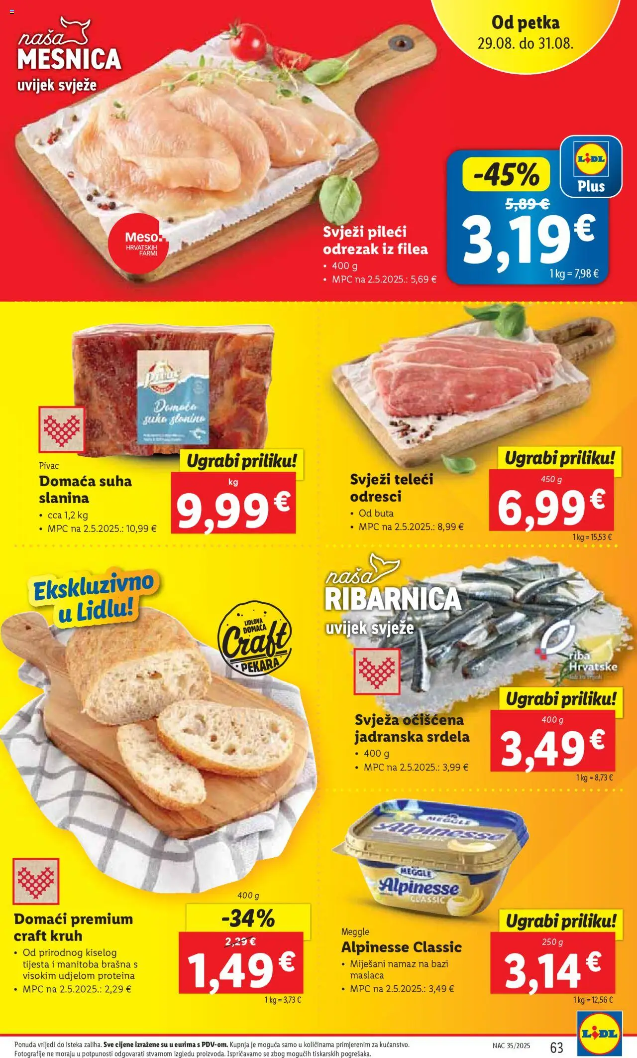 Lidl katalog | vrijedi od 25.08.2025 | Stranica: 63 | Proizvodi: Kruh, Meso, Slanina, Namaz