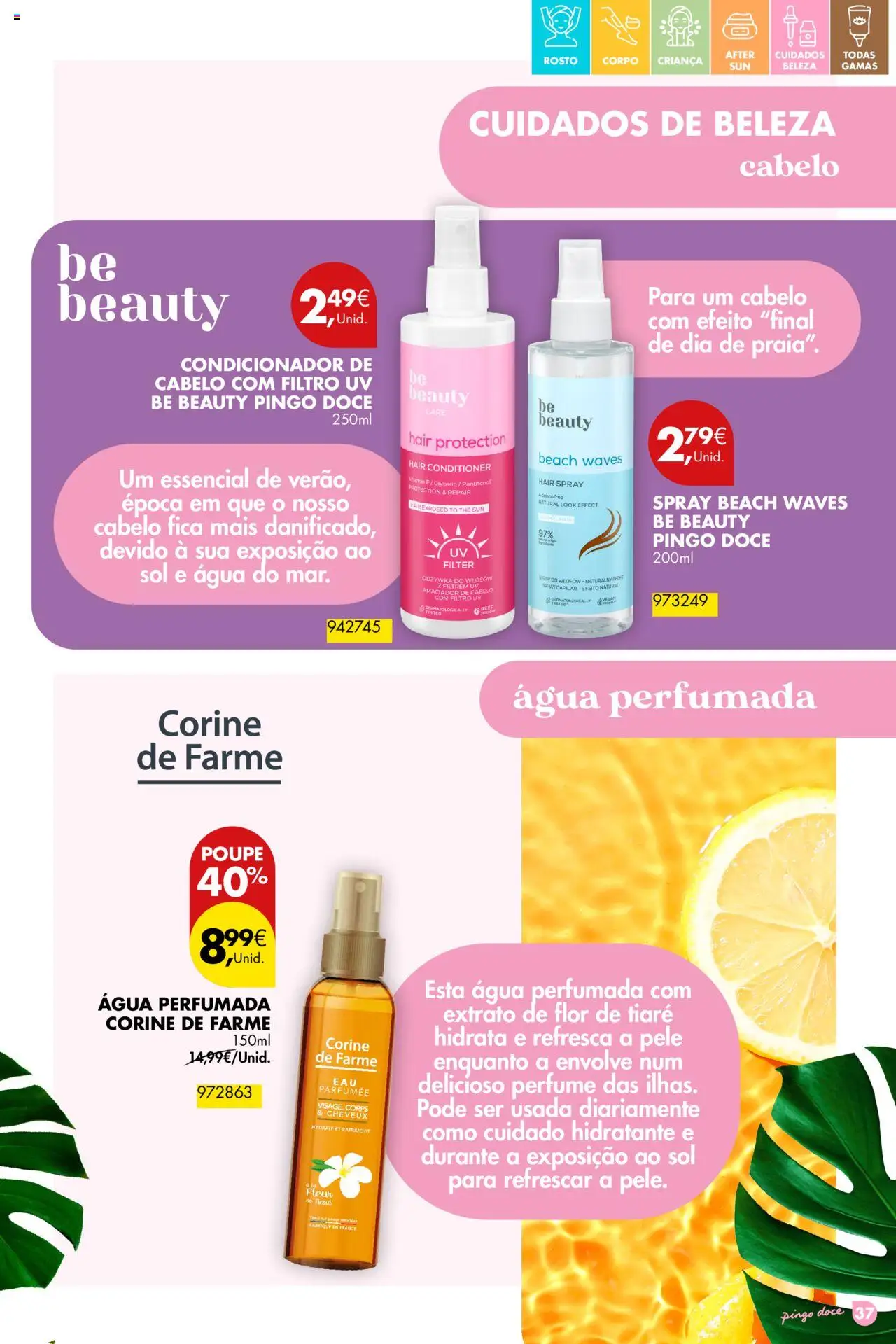 Pingo Doce - Folheto Solares │ válido de 01.04.2025 | Página: 37 | Produtos: Agua, Perfume, Condicionador
