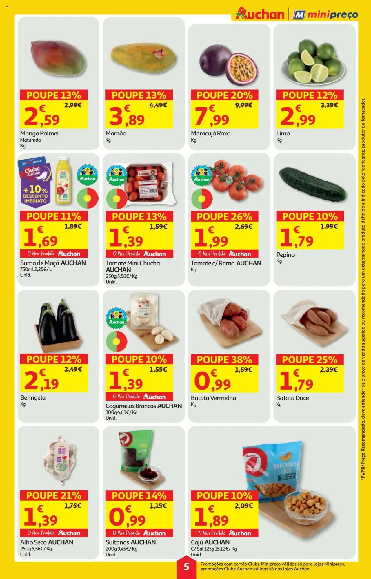 Minipreço folheto │ válido de 18.09.2025 | Página: 5 | Produtos: Batata, Sal, Maça, Cogumelos