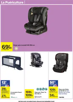 Carrefour - Prévisualisation de Carrefour Nos promos et doublez vos euros cagnottés valide à partir de 29.12.2025 | Page: 69 | Produits: Lit parapluie, Lit, Parapluie, Siège auto