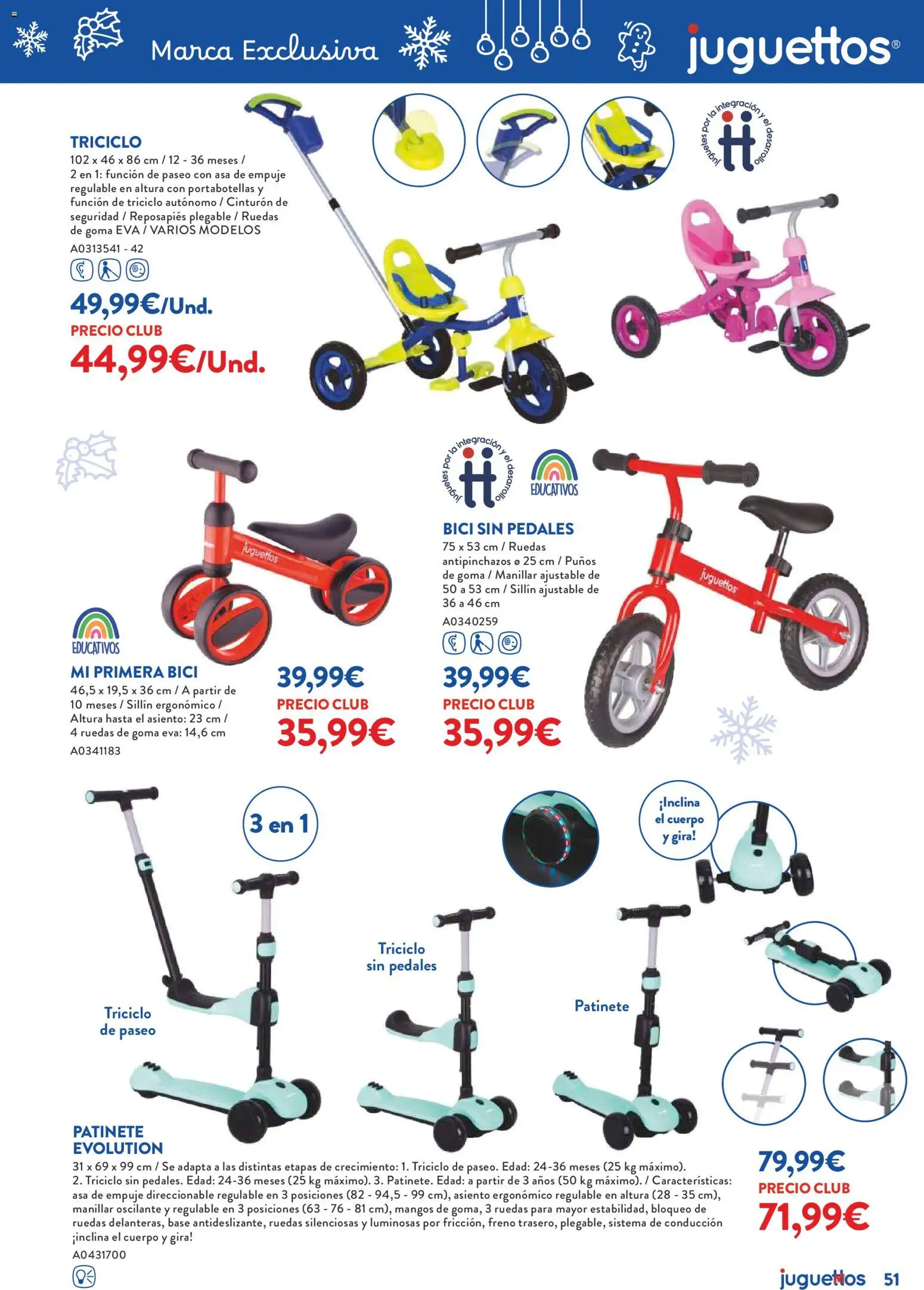 Juguettos catálogo Navidad │ válido desde el 27.10.2025 | Página: 51 | Productos: Patinete, Cinturón, Reposapiés, Juguetes