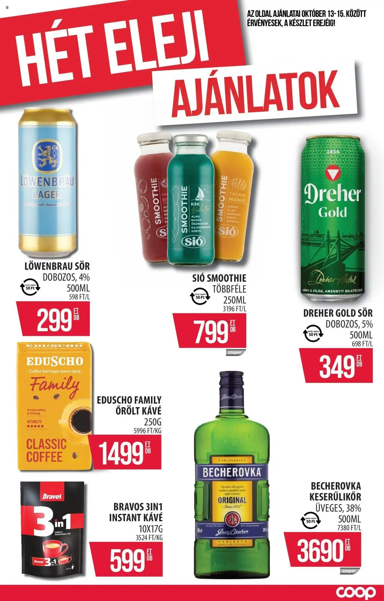 COOP Szolnok akciós ujság - amely érvényes a következő dátumtól: 09.10.2025 | Oldal: 7 | Termékek: Őszibarack, Körte, Őrölt kávé, Feferoni