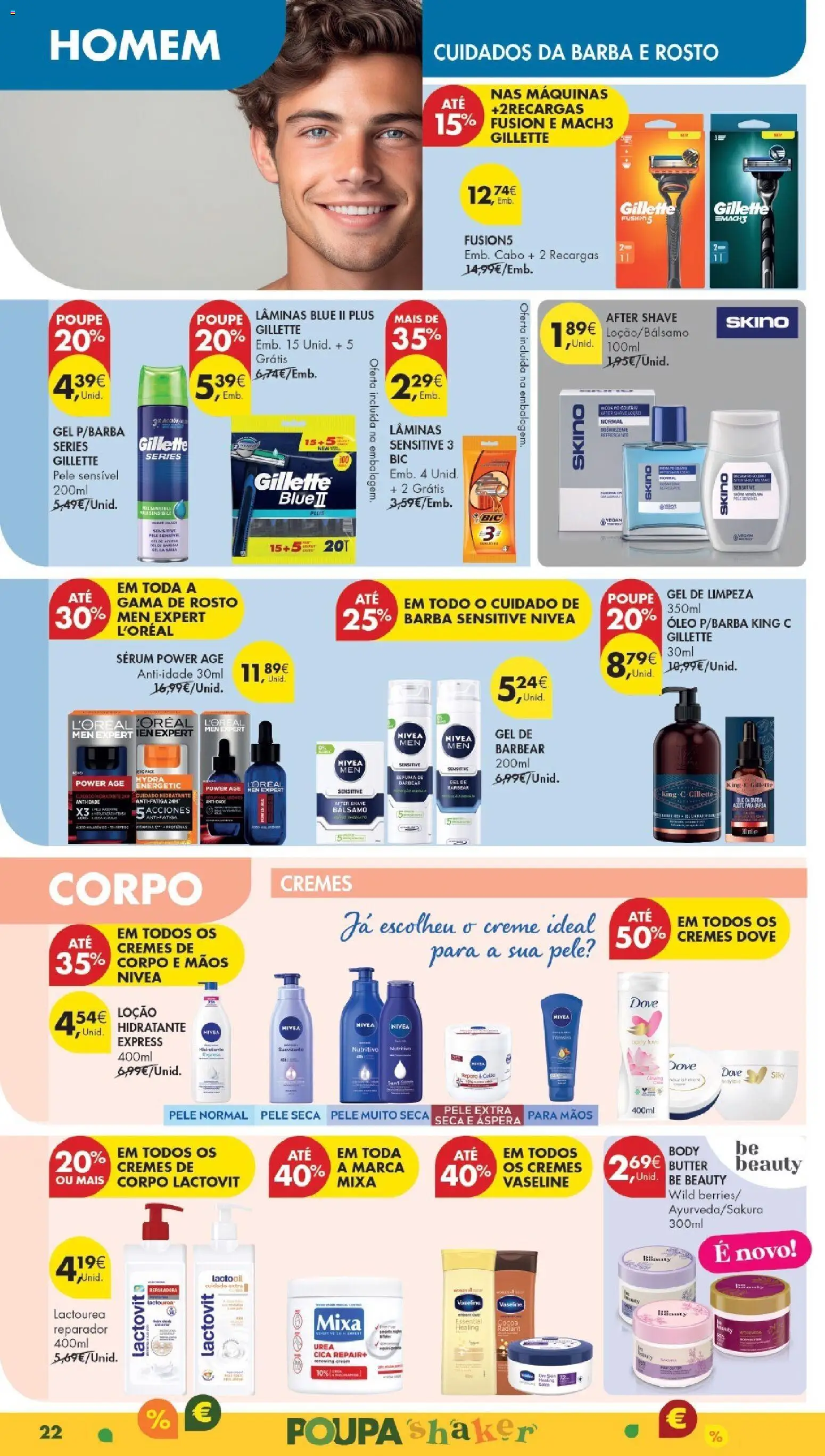 Pingo Doce Poupe Esta Semana Madeira │ válido de 24.02.2026 | Página: 22 | Produtos: Cabo, Aftershave, Creme, Gel de limpeza