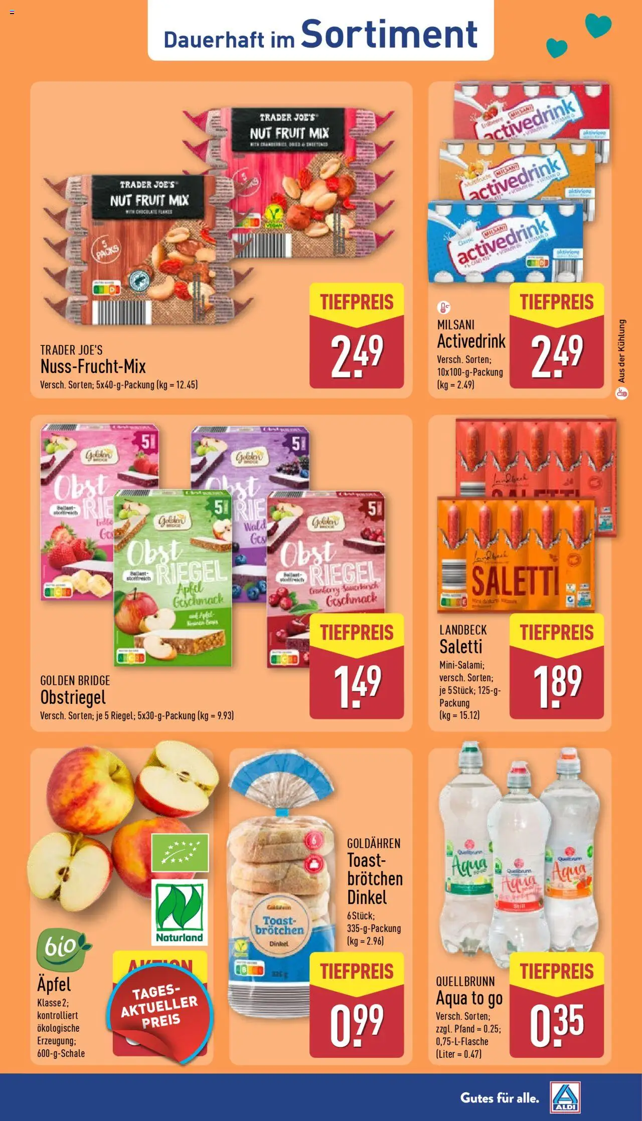 Aldi Prospekt 	 - gültig ab dem 25.08.2025 | Seite: 39 | Produkte: Toast, Äpfel, Obst
