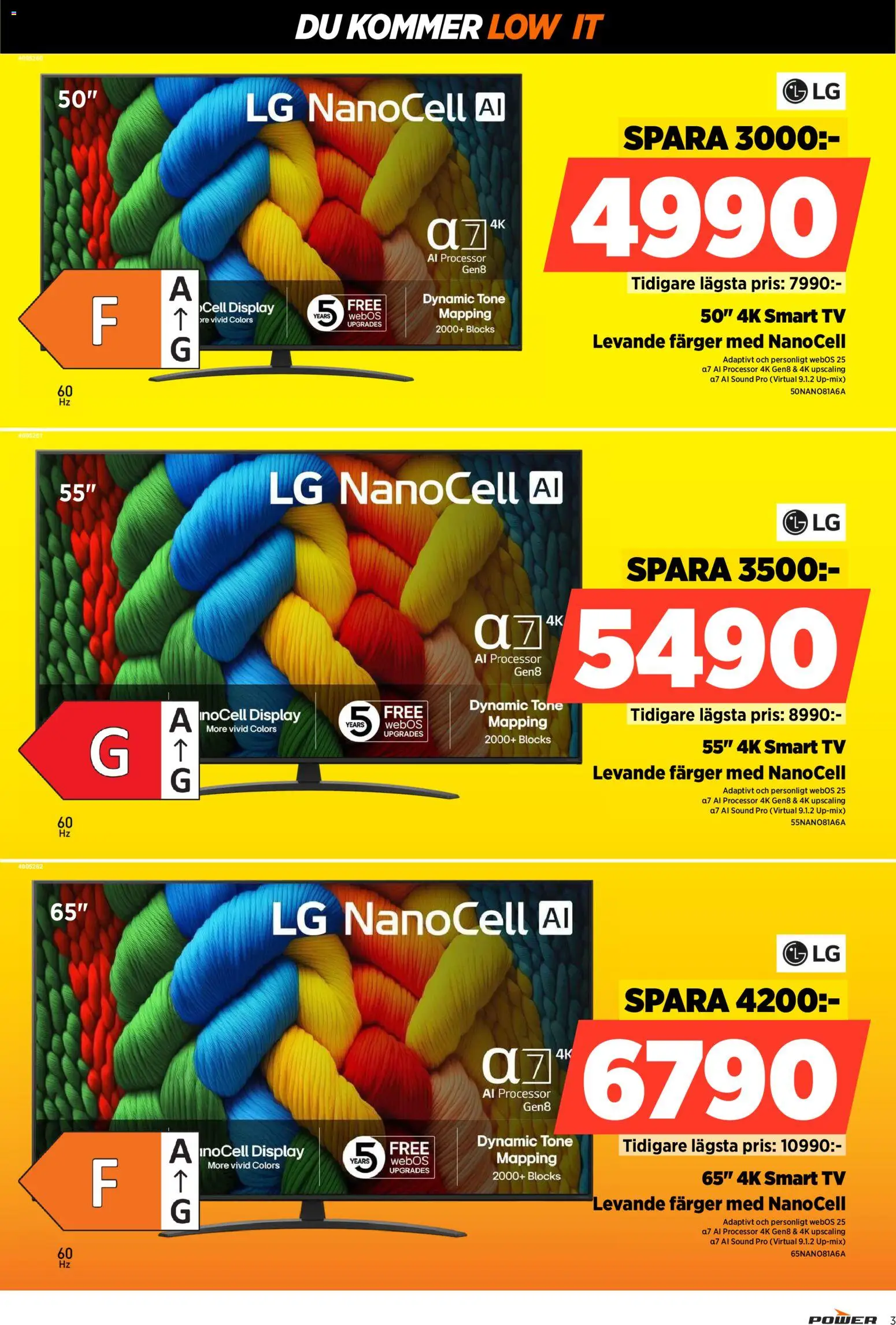 Power reklamblad aktuell från 12.01.2026 | Sida: 3 | Produkter: Smart tv, Tv