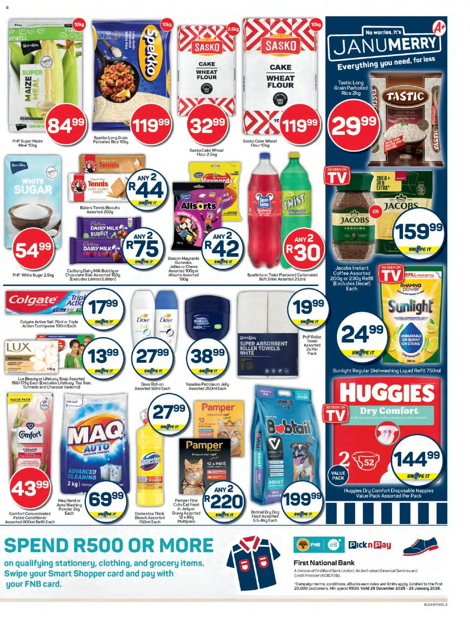 New Pick n Pay catalogue – valid from 02.01.2026 | Page: 3 | Products: Milk, Coffee, Foam, Sugar