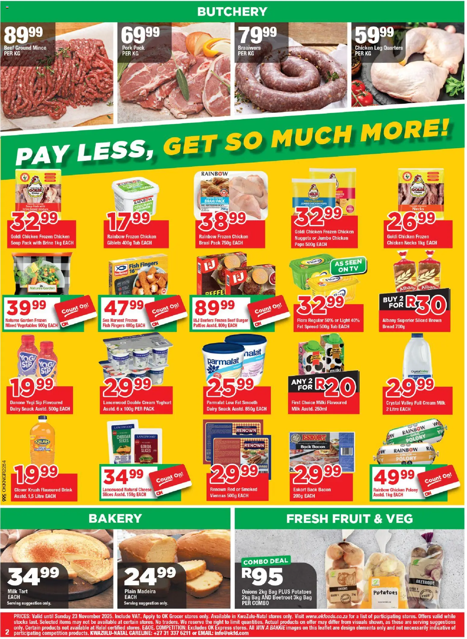 New OK Foods catalogue – valid from 12.11.2025 | Page: 2 | Products: Bread, Pork, Cream, Soup