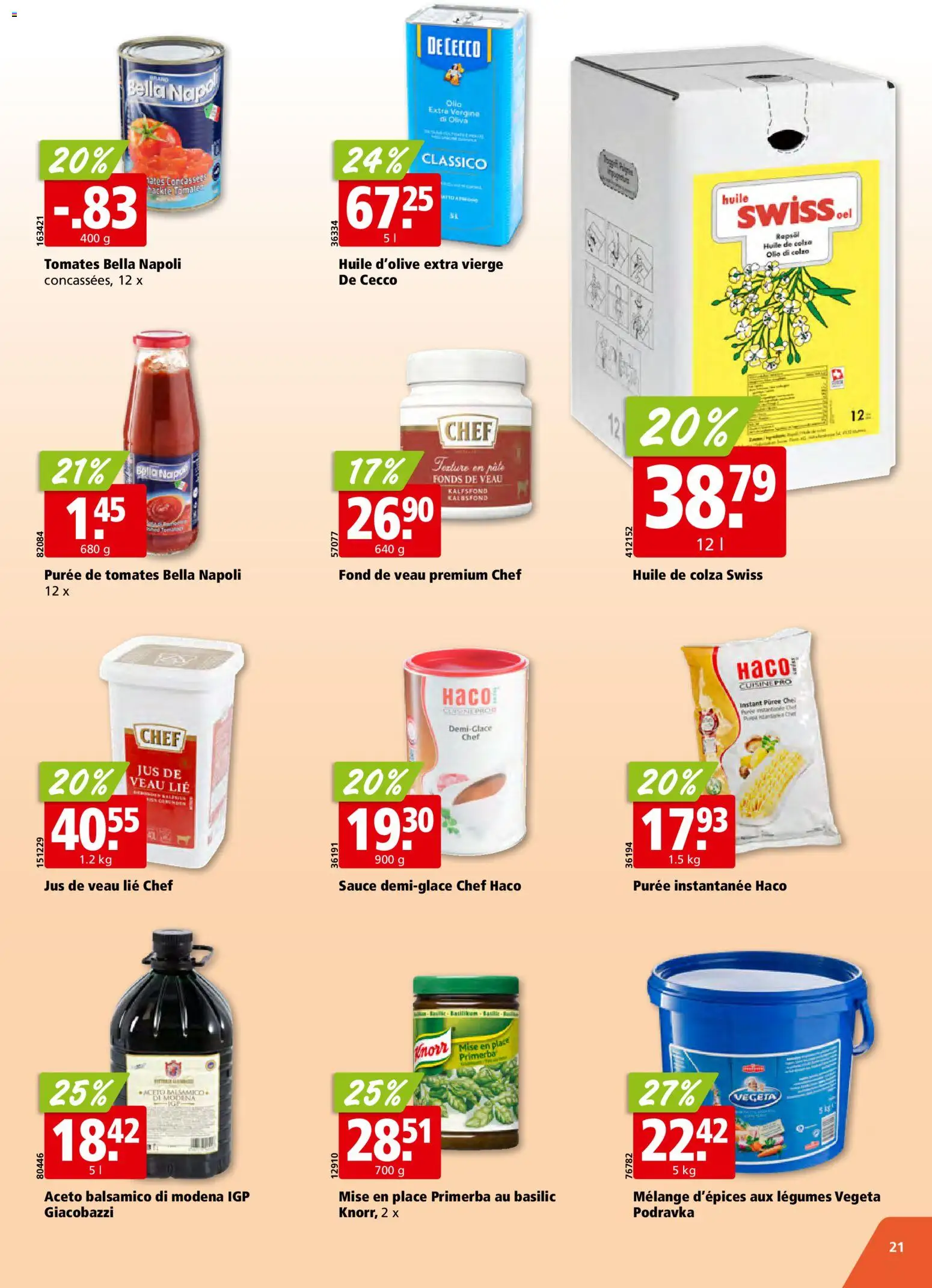 Aligro Aktionen Chavannes, Matran, Genève, Sion – gültig ab 01.12.2025 | Seite: 21 | Produkte: Balsamico, Rapsöl