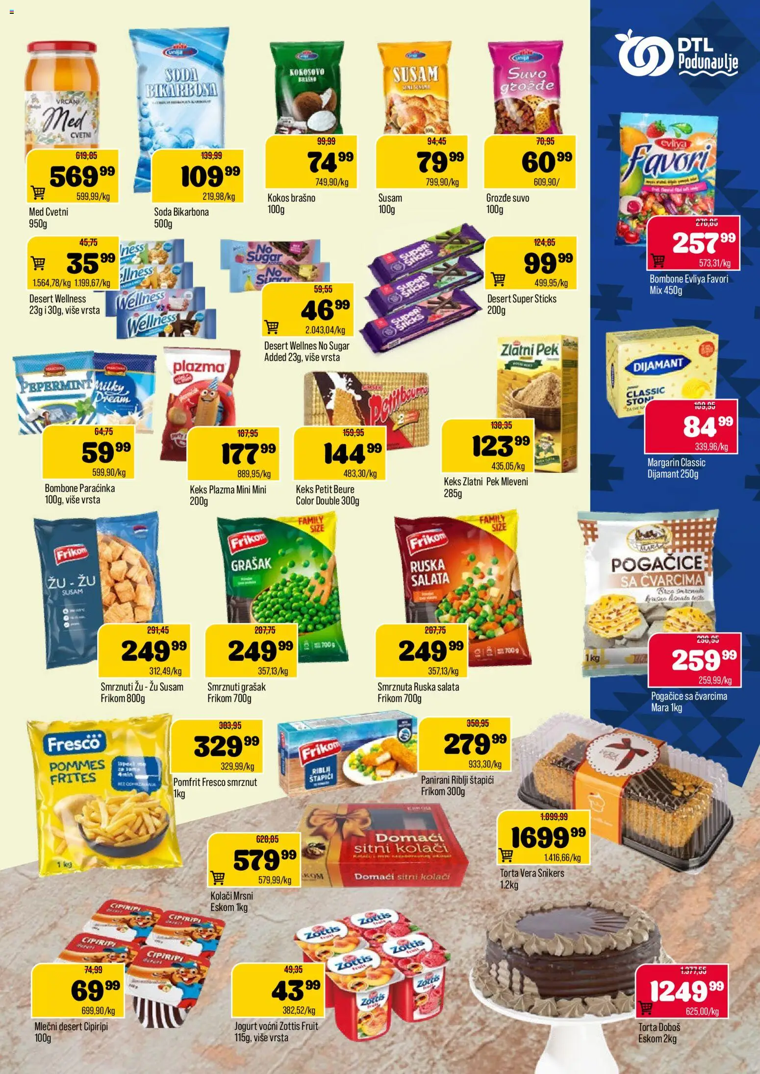 Podunavlje katalog - važi od 19.11.2025 | Strana: 7 | Proizvode: Ruska salata, Bombone, Keks, Med