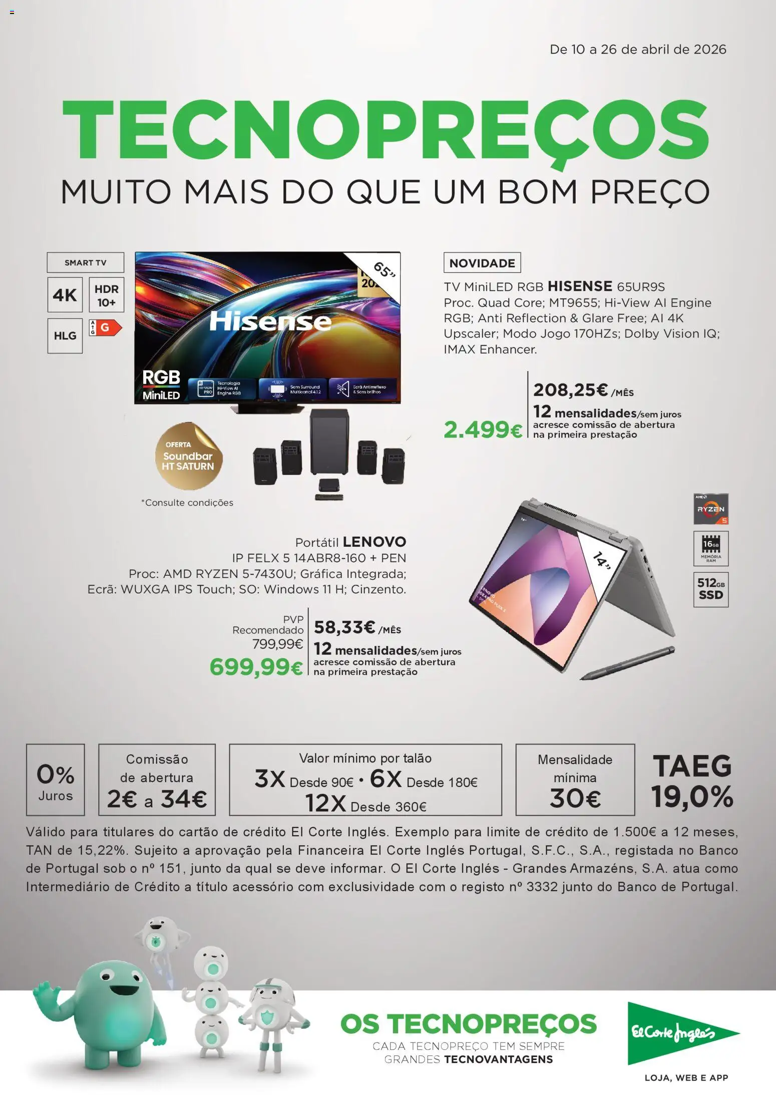El Corte Ingles folheto │ válido de 10.04.2026 | Página: 1 | Produtos: Banco, Soundbar