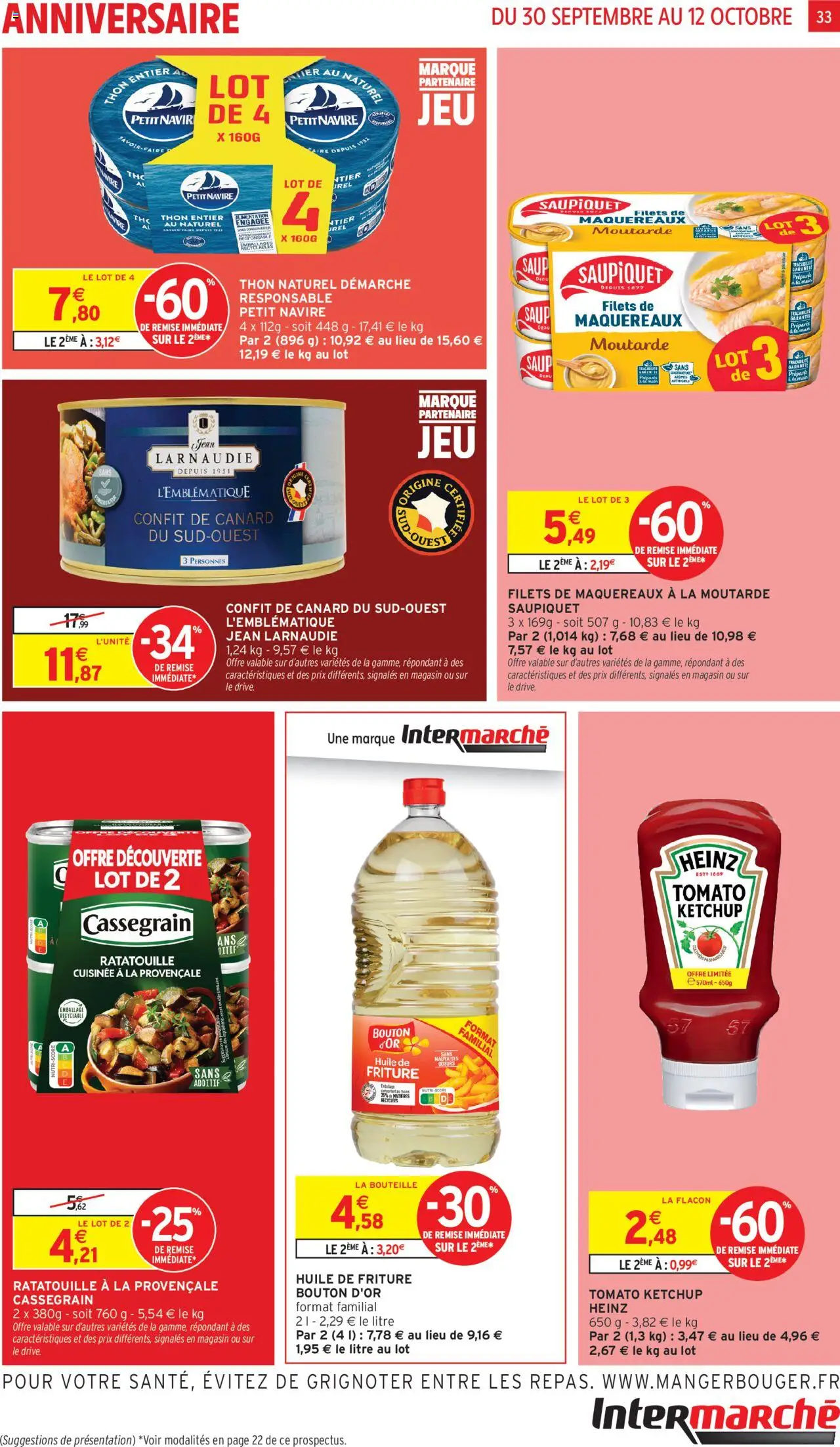  | Page: 33 | Produits: Confit de canard, Huile, Moutarde, Ketchup