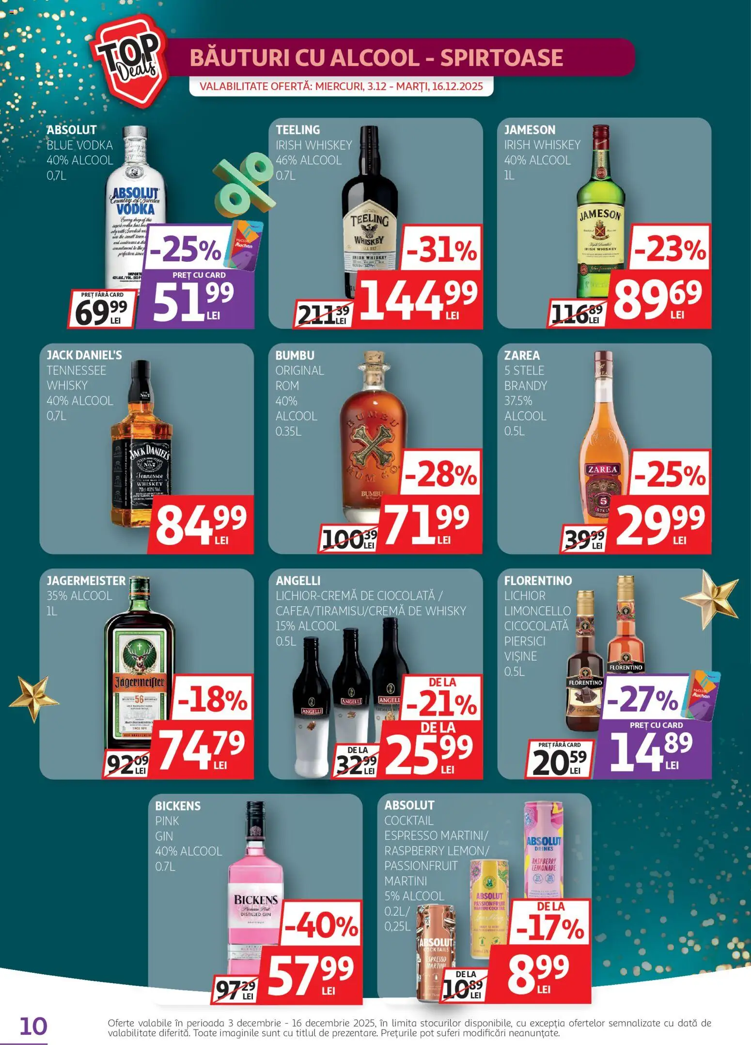 Noul catalog Auchan – valabil de la 03.12.2025 | Pagină: 10 | Produse: Yulaf, Gin, Vodka, Whiskey