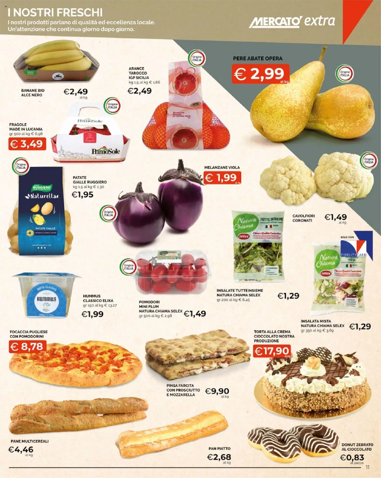 Volantino Mercatò del 16.02.2026 | Pagina: 11 | Prodotti: Banane, Insalata, Mozzarella, Pomodori