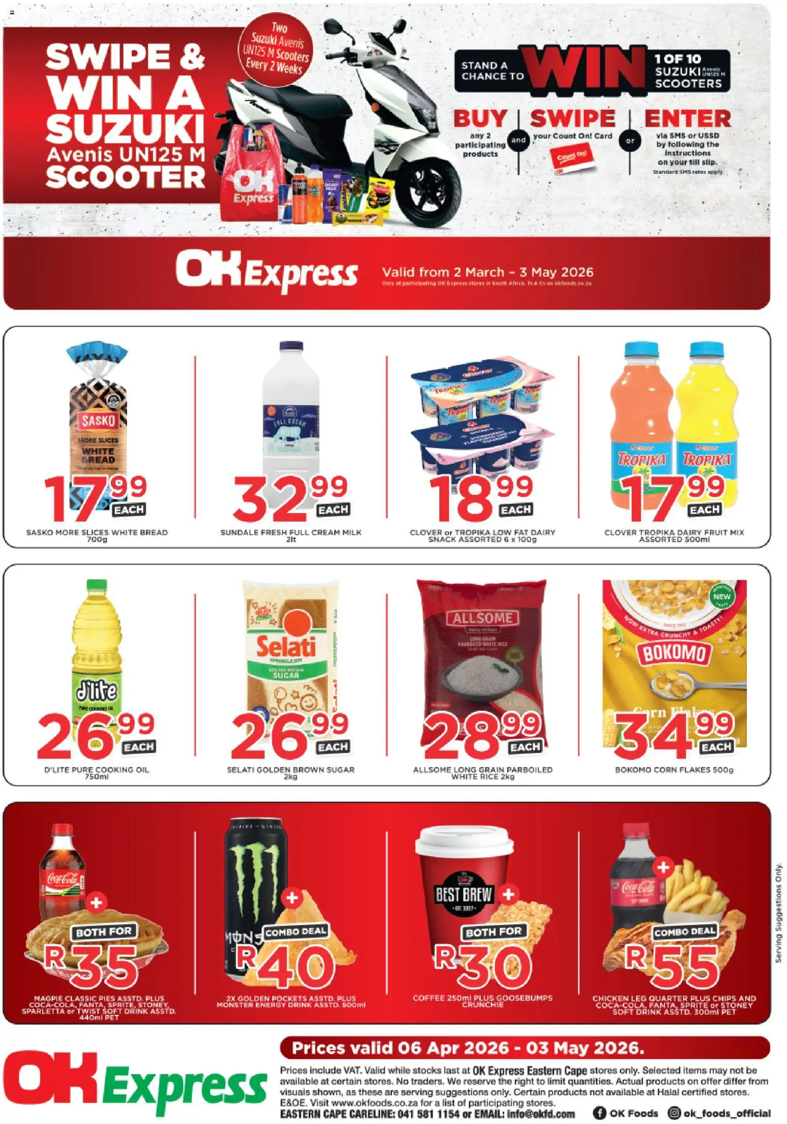New OK Foods catalogue – valid from 06.04.2026 | Page: 2 | Products: Corn, Oil, Bread, Chips