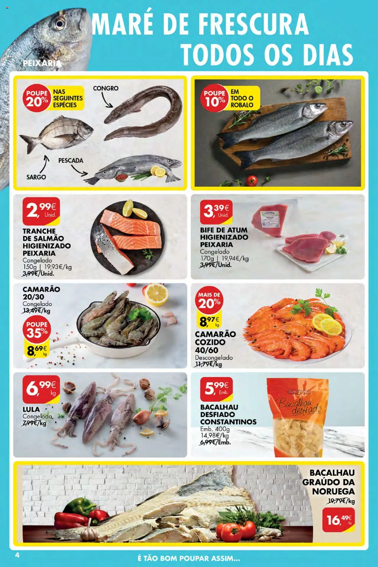 Pingo Doce Poupe Esta Semana Açores │ válido de 18.09.2025 | Página: 4 | Produtos: Atum, Bacalhau, Pescada, Salmão