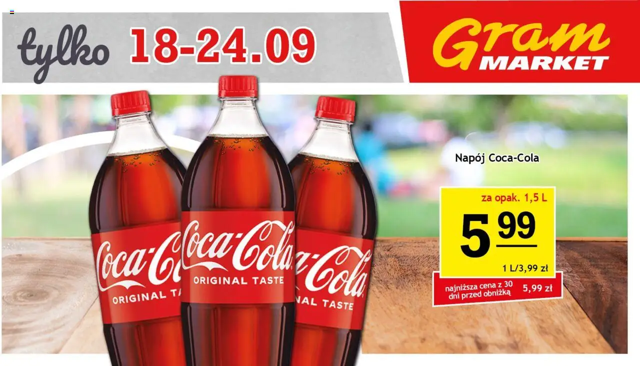 Gram Market Gazetka - Billboard od 18.09.2025 | Strona: 1 | Produkty: Coca cola