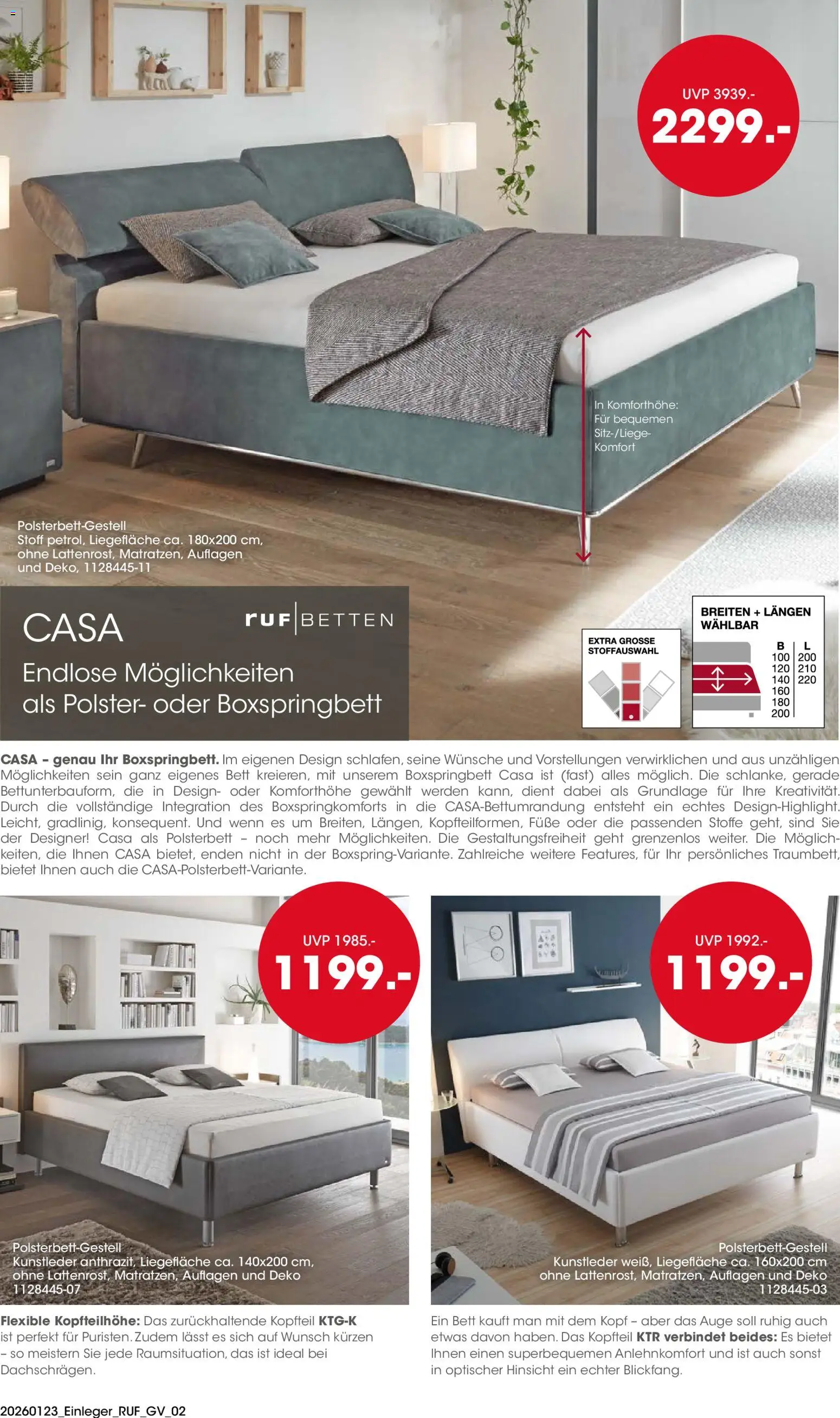 Möbel Martin  Schlafen, träumen, entspannen – gültig ab 23.01.2026 | Seite: 2 | Produkte: Bett, Boxspringbett, Polsterbett