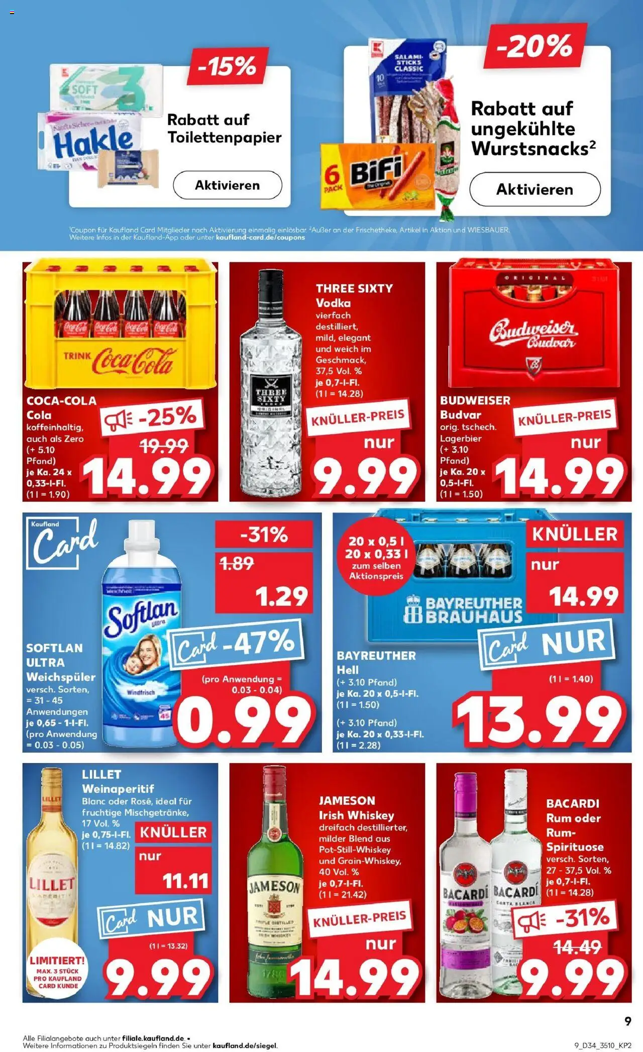 Kaufland prospekt Apolda	 - gültig ab dem 21.08.2025 | Seite: 9 | Produkte: Bacardi, Jameson, Vodka, Whiskey