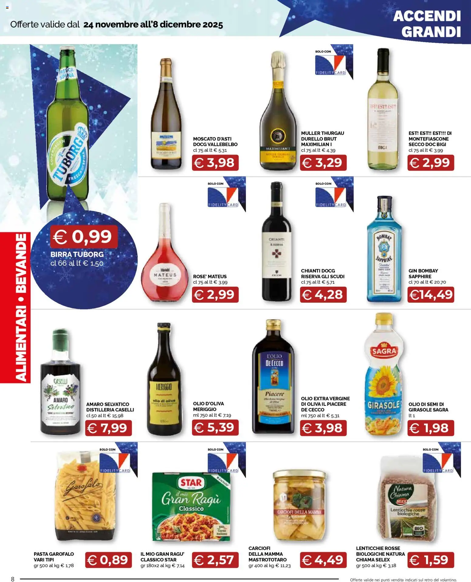 Volantino Mercatò del 24.11.2025 | Pagina: 8 | Prodotti: Birra, Lenticchie, Olio, Ragú