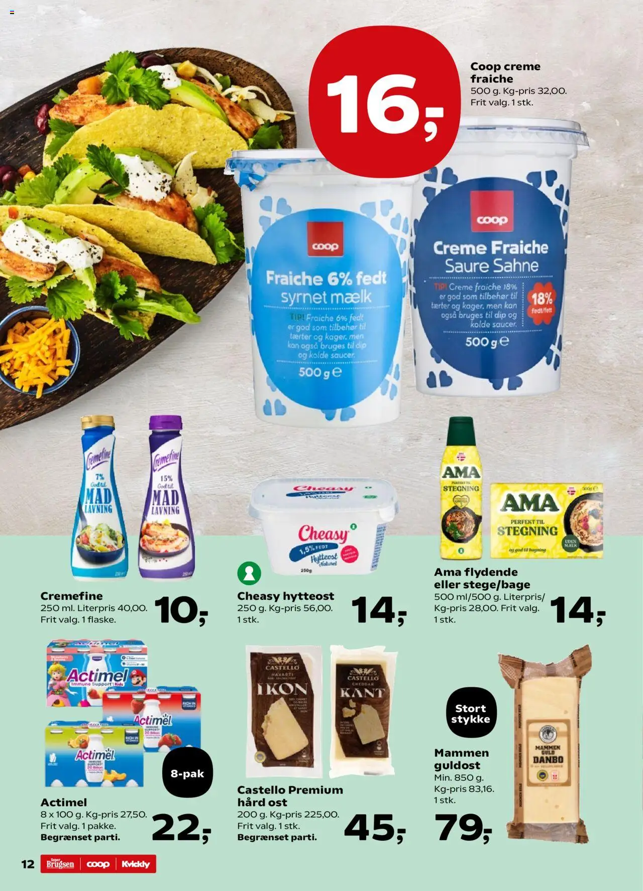 Kvickly tilbudsavis – gyldig fra 19.09.2025 | Side: 12 | Produkter: Mælk, Creme, Creme fraiche, Hytteost