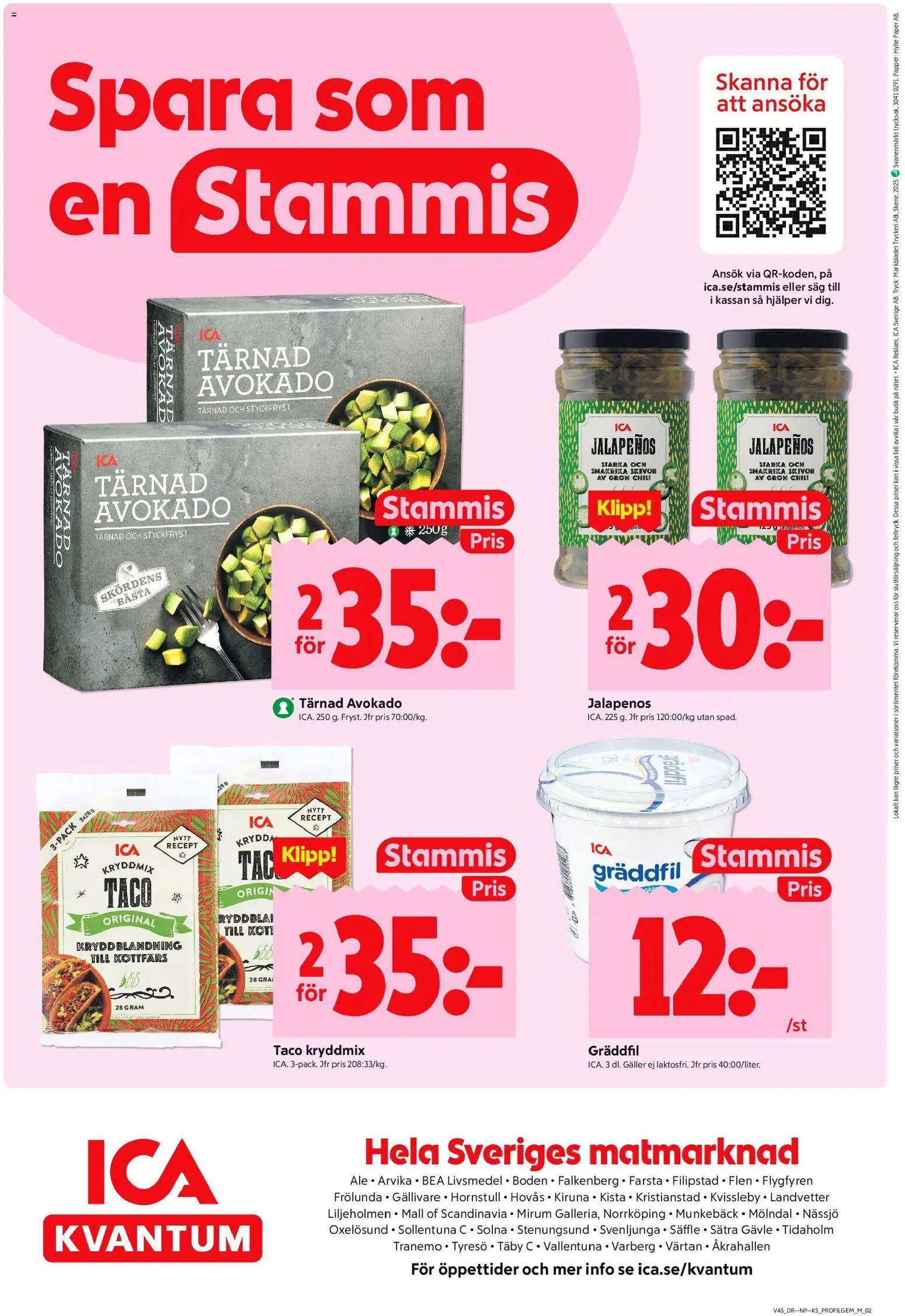 ICA Kvantum reklamblad aktuell från 03.11.2025 | Sida: 10 | Produkter: Såg, Chili, Gräddfil, Papper
