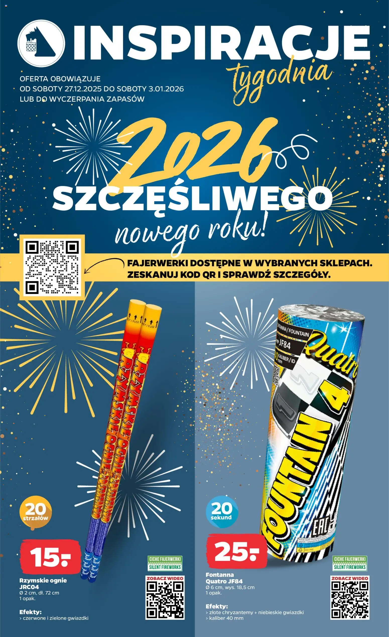 Netto gazetka - Non Food od 27.12.2025 | Strona: 2 | Produkty: Wideo, Chryzantemy, Fajerwerki, Rzymskie ognie