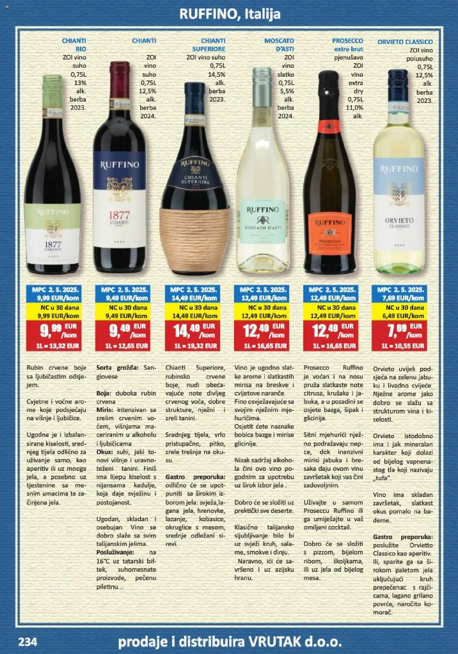 Vrutak katalog | vrijedi od 01.11.2025 | Stranica: 234 | Proizvodi: Okruglice, Miris, Kruh, Vino