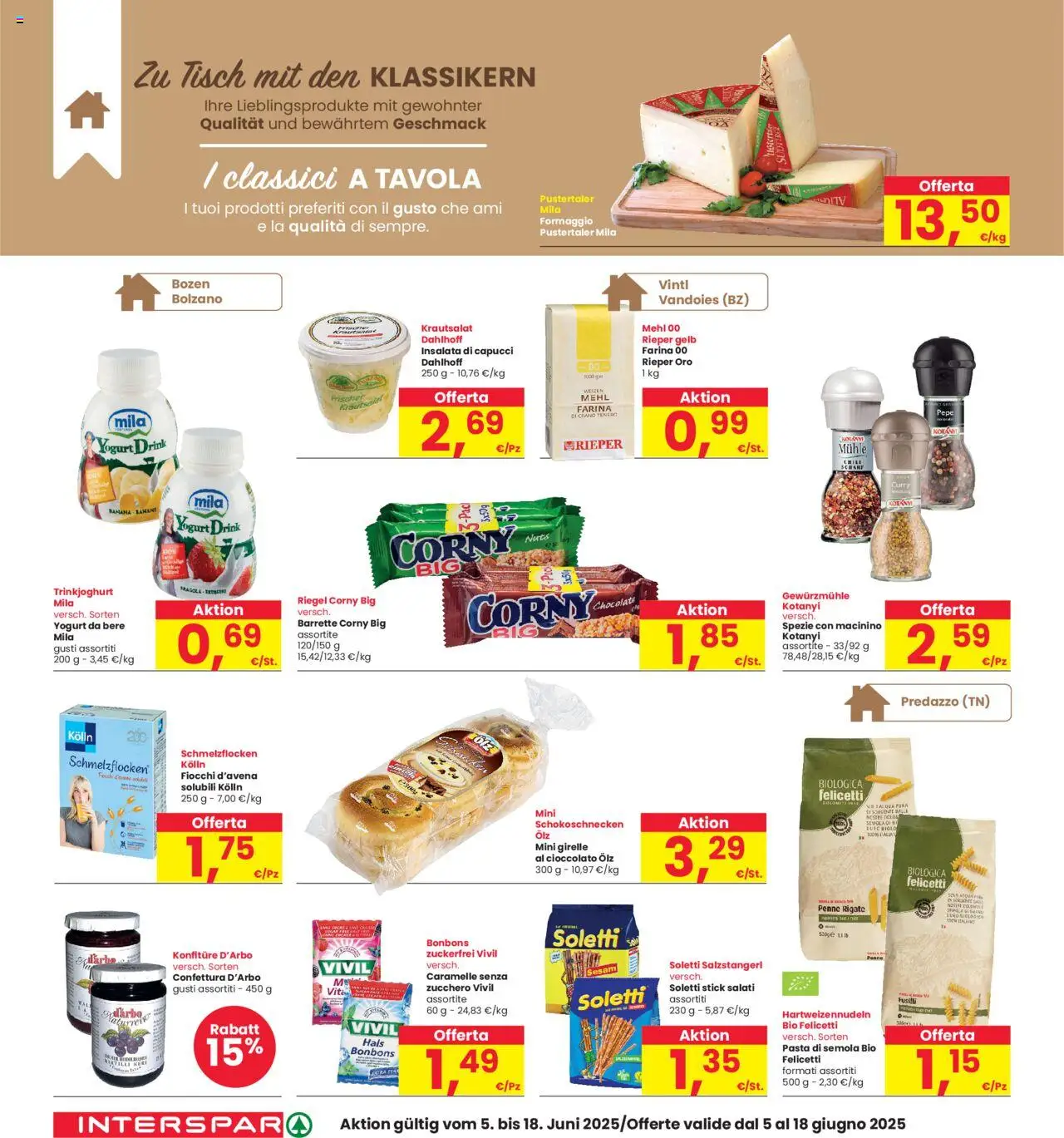 Volantino Interspar del 05.06.2025 | Pagina: 16 | Prodotti: Insalata, Acqua, Zucchero, Farina
