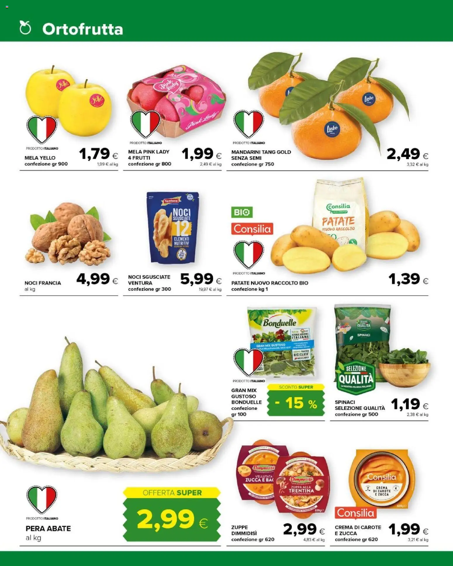 Volantino Tigre del 28.01.2026 | Pagina: 2 | Prodotti: Crema, Mandarini, Spinaci, Zucca